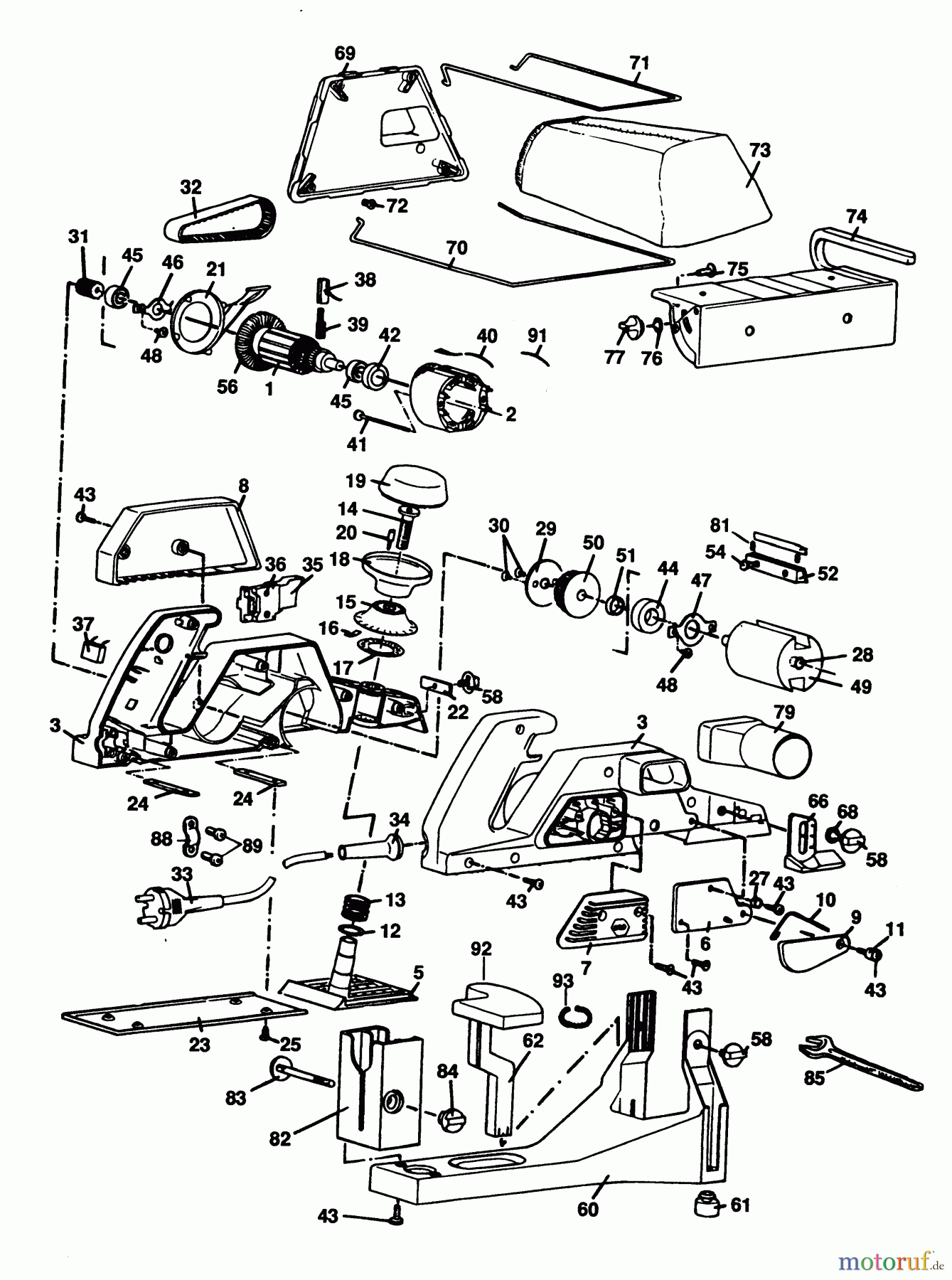 BLACK+DECKER INNENAUSSTATTUNG HOBEL HOBELMASCHINE SR600K Seite 1