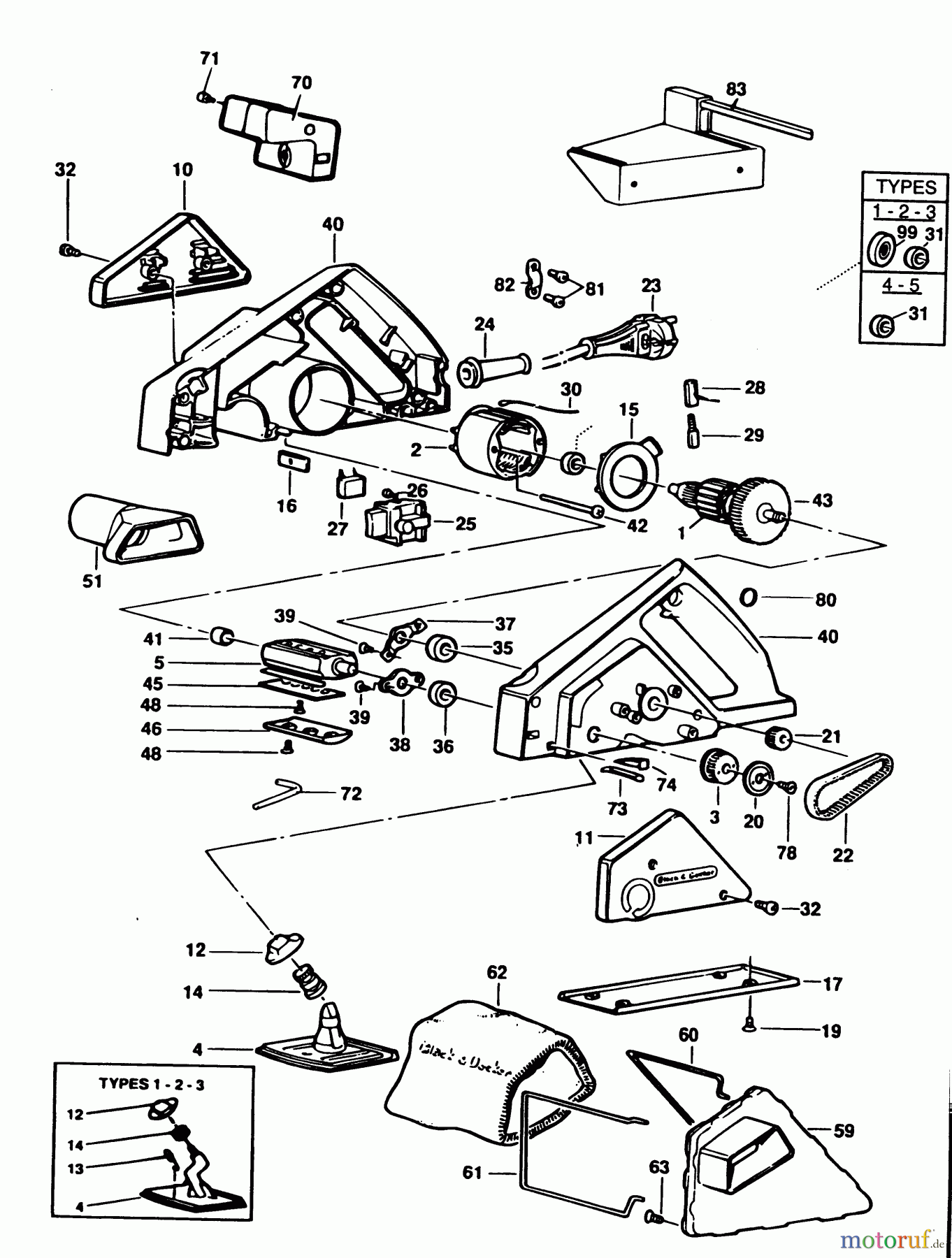 BLACK+DECKER INNENAUSSTATTUNG HOBEL HOBELMASCHINE DN712 Seite 1