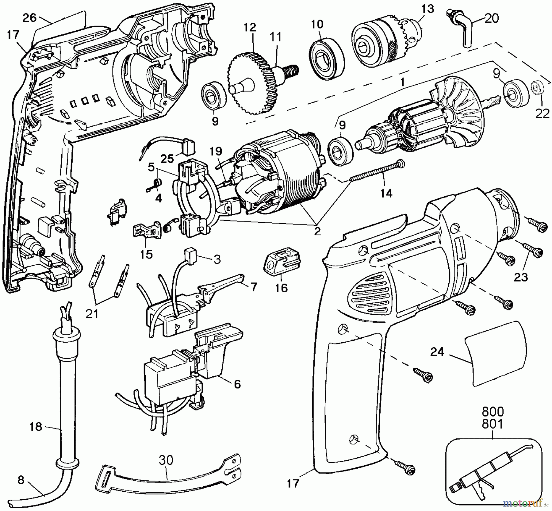  DEWALT Divers 3/8IN 2500RPM DRILL DW100-220 Seite 1