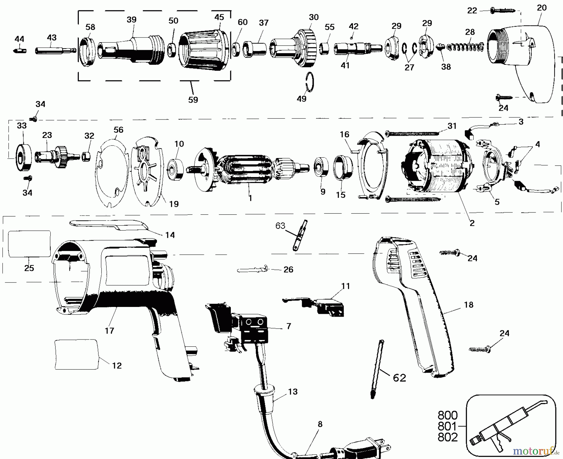 DEWALT Divers SCHRAUBENDREHER DW250 Seite 1