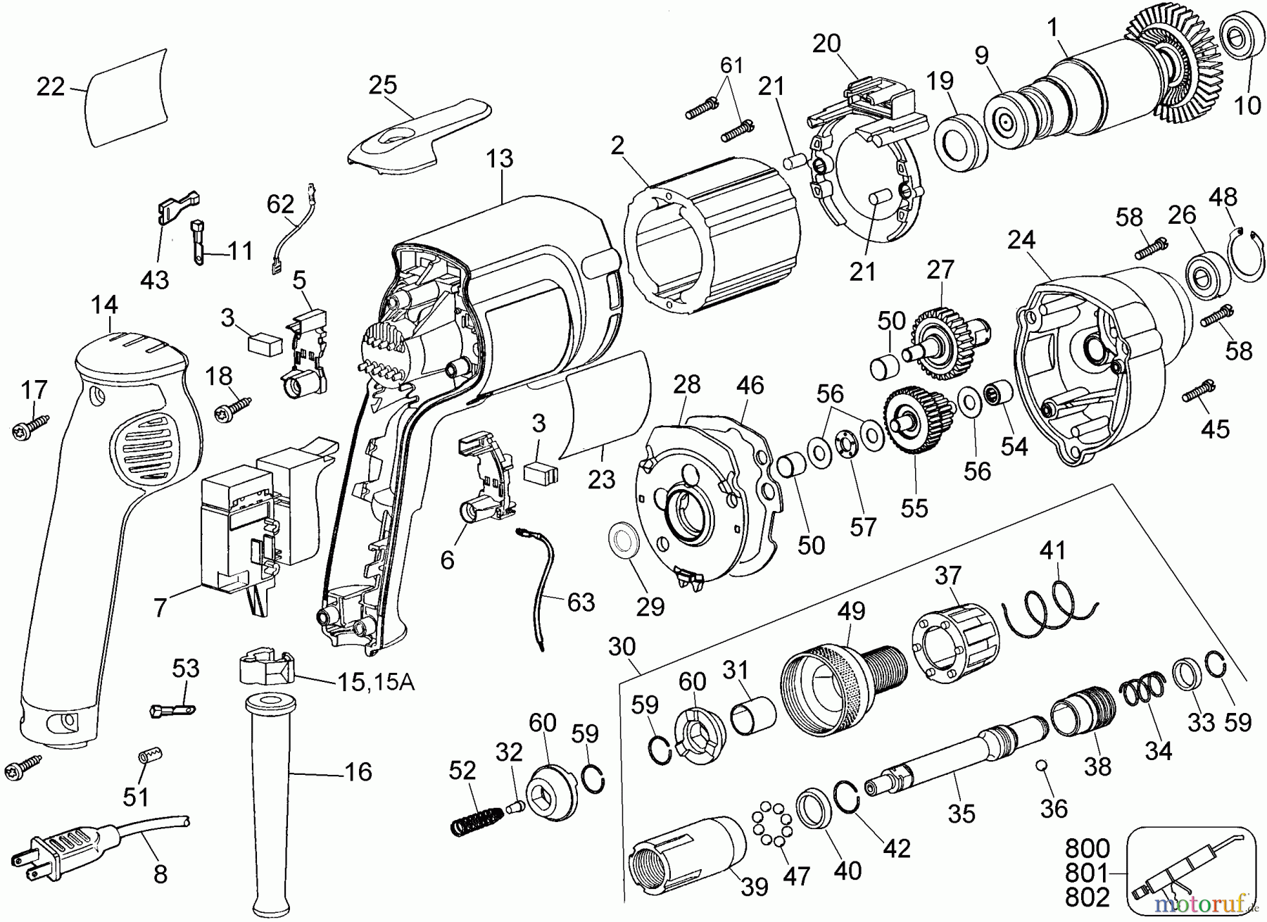DEWALT SCHRAUBER Akku Schrauber SCHRAUBENDREHER DW268 Seite 1