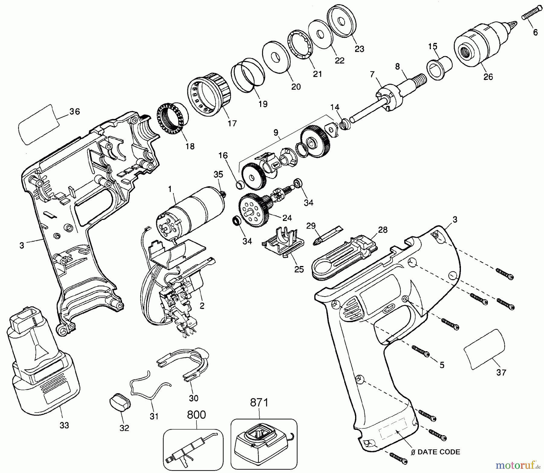 DEWALT Divers 12V V.CL.DRILL DW945K-2 Seite 1