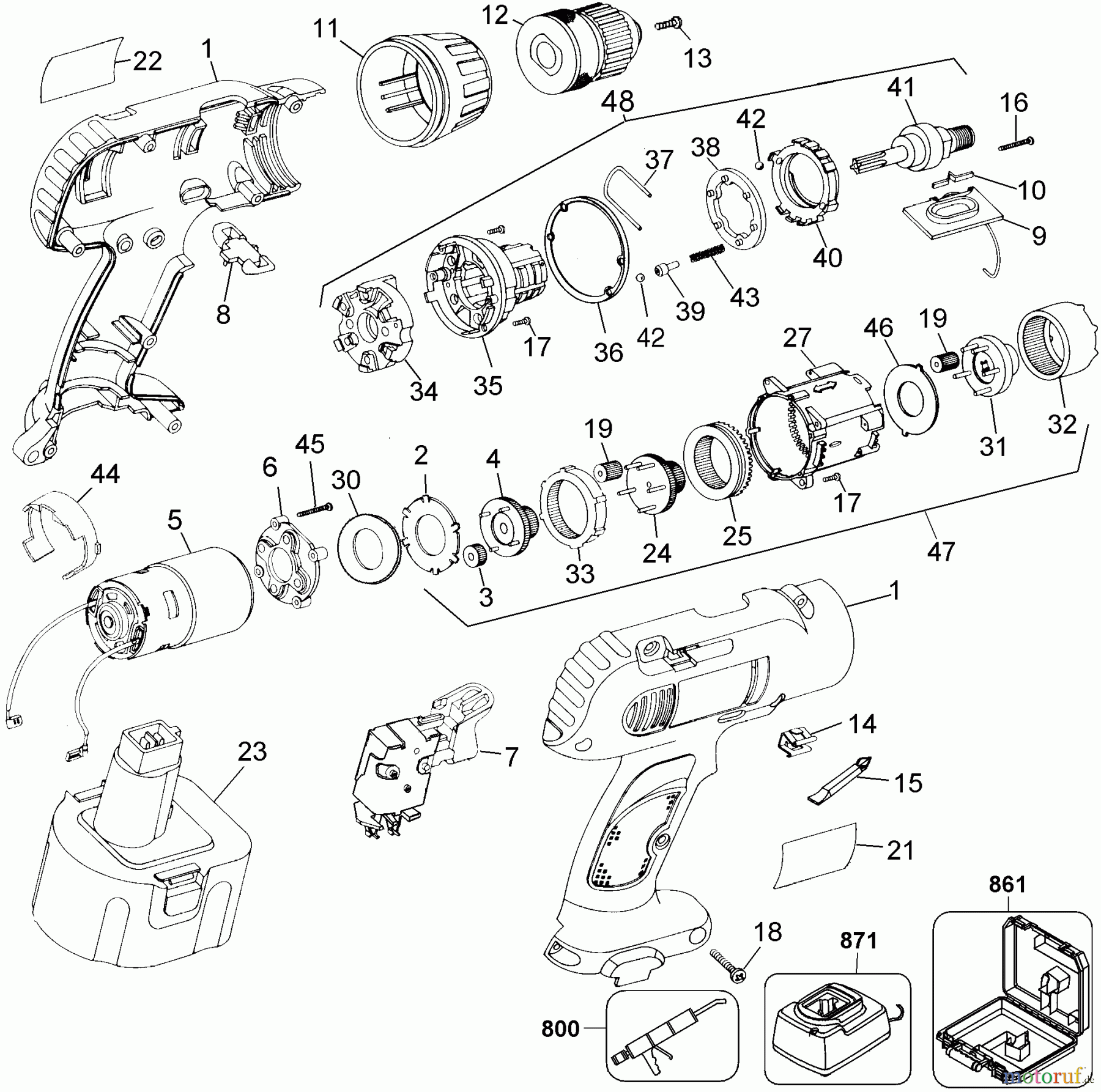 DEWALT Divers 14.4V DRILL/DRIVER DW954K-2 Seite 1