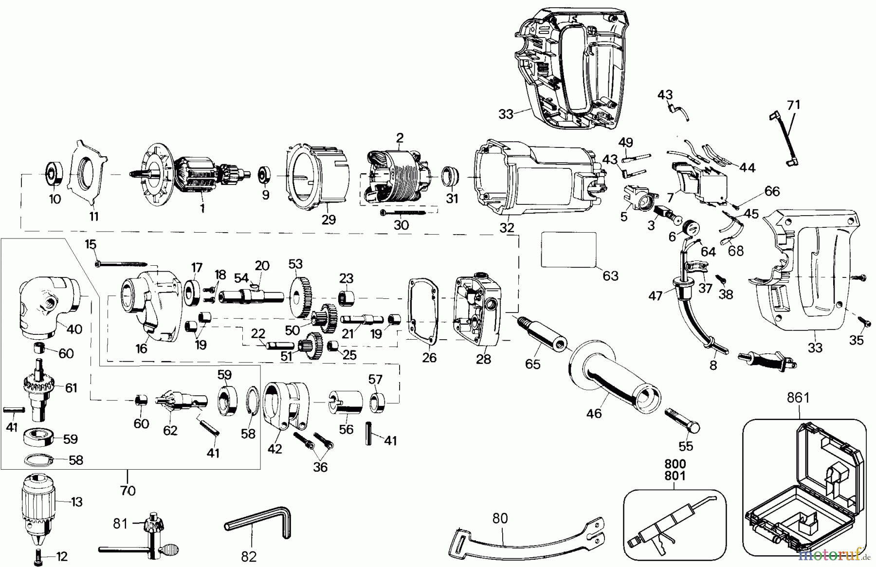 BLACK+DECKER PROFESSIONELL BOHRER, MAGNETBOHRMASCHINE, GEWINDESCHNEIDER 1/2 R.A. DRILL KT 1348K Seite 1
