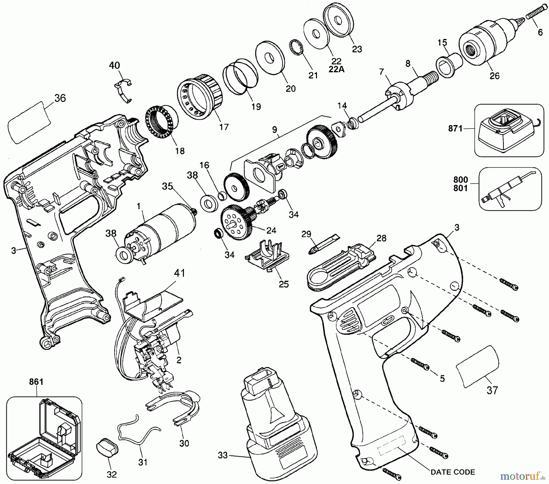 DEWALT Divers CDLS DRILL KIT CANADA D945K-04 Seite 1