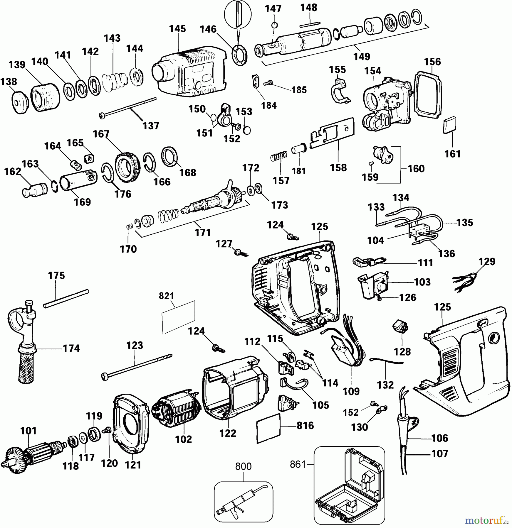  DEWALT Bohrhämmer Bohrhämmer SDS-PLUS 1 SDS HAMMER KIT DW567K Seite 1