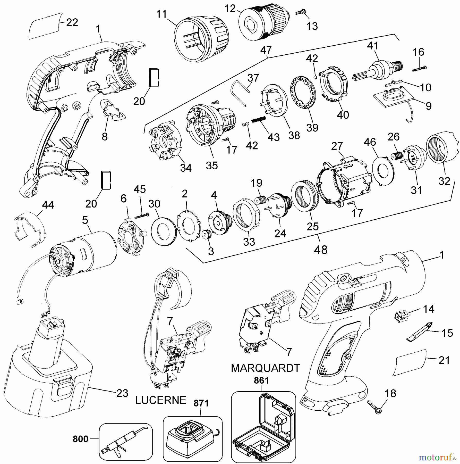 DEWALT Divers 12V DRILL/DRVR.KIT DW953K-2 Seite 1