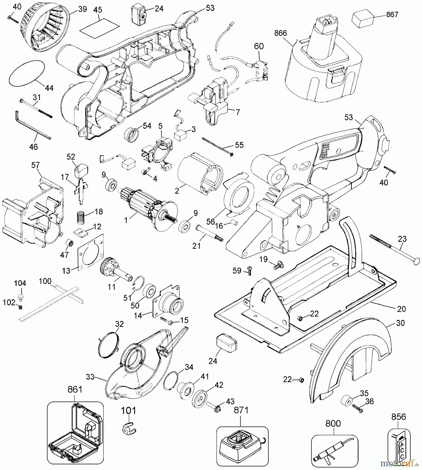 DEWALT HOLZARBEITEN KREISSÄGEN AKKU HANDKREISSÄGE DW939K Seite 1