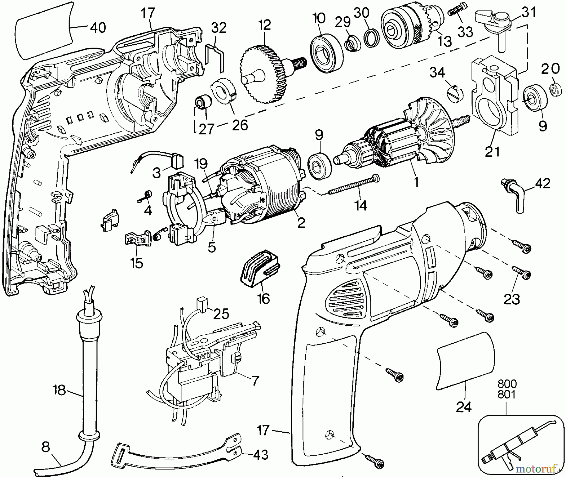 BLACK+DECKER INNENAUSSTATTUNG ZUBEHÖR, ANBAUGERÄTE & UNMOTORISIERT 10MM HAMMER DRILL LAT. AM 2166-36 Seite 1