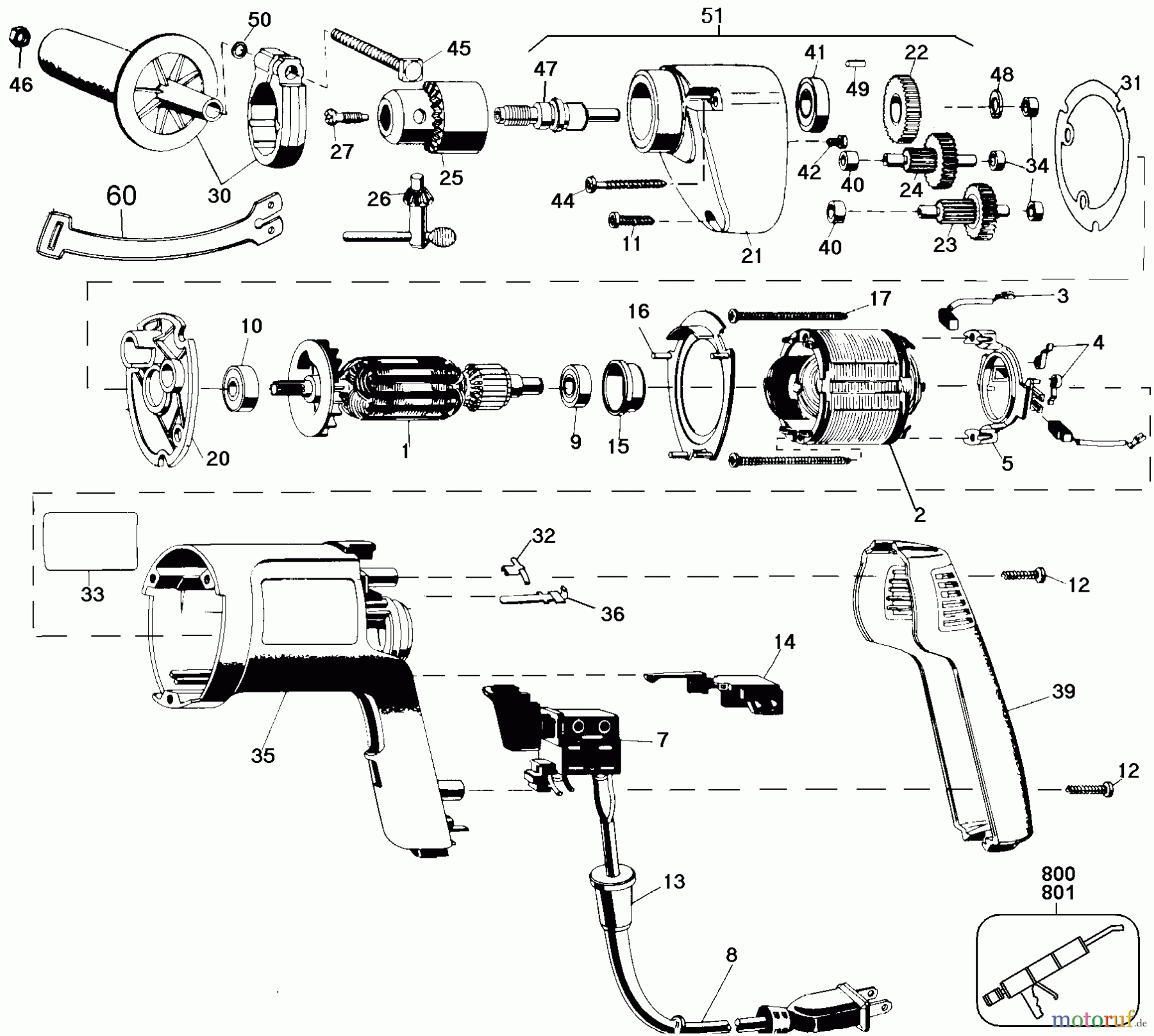 BLACK+DECKER PROFESSIONELL BOHRER, MAGNETBOHRMASCHINE, GEWINDESCHNEIDER 1/2 VSR DRILL 1311-1 Seite 1