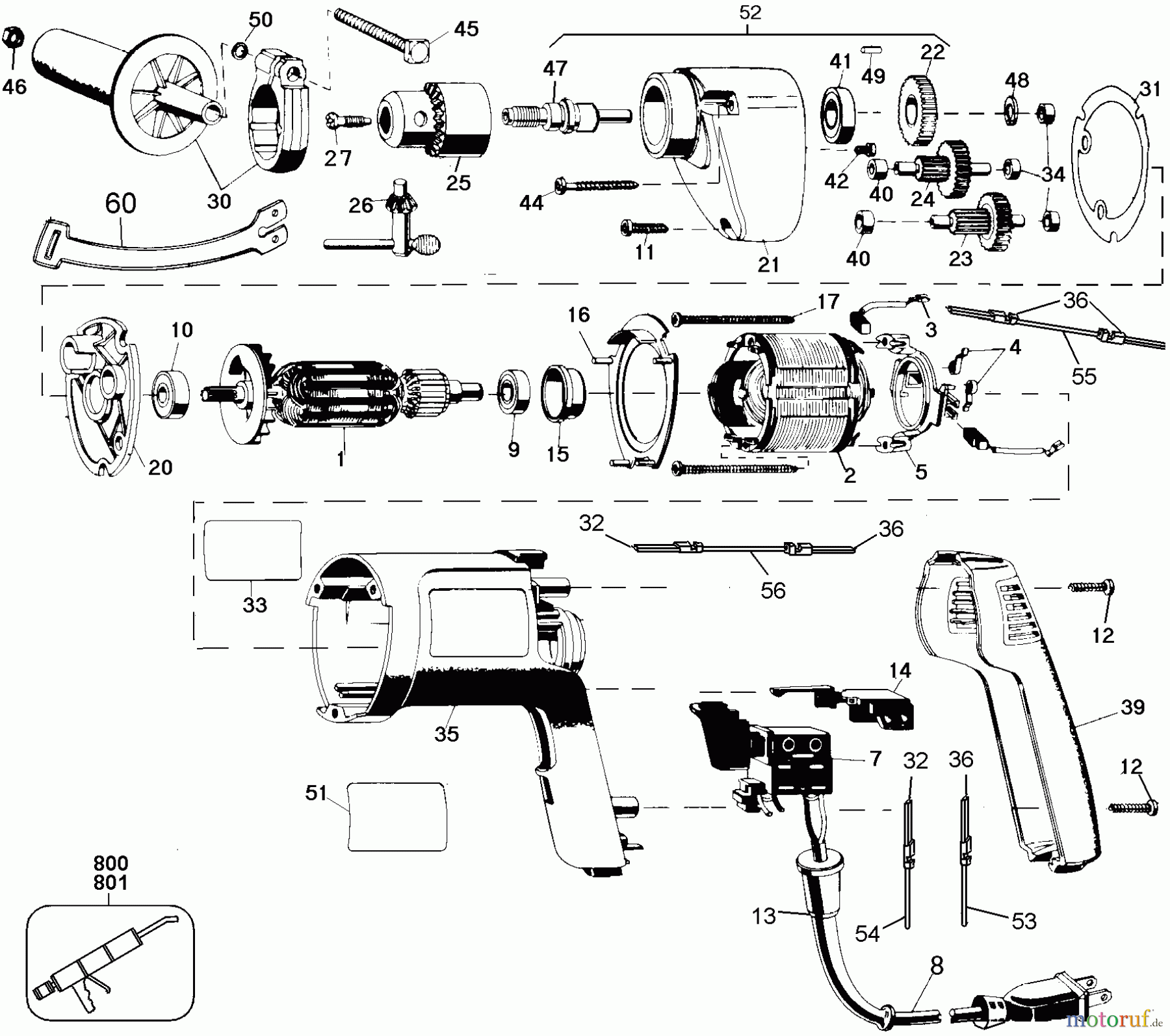 BLACK+DECKER PROFESSIONELL BOHRER, MAGNETBOHRMASCHINE, GEWINDESCHNEIDER 220V 1/2 HOLGUN 0-600 1311-220 Seite 1