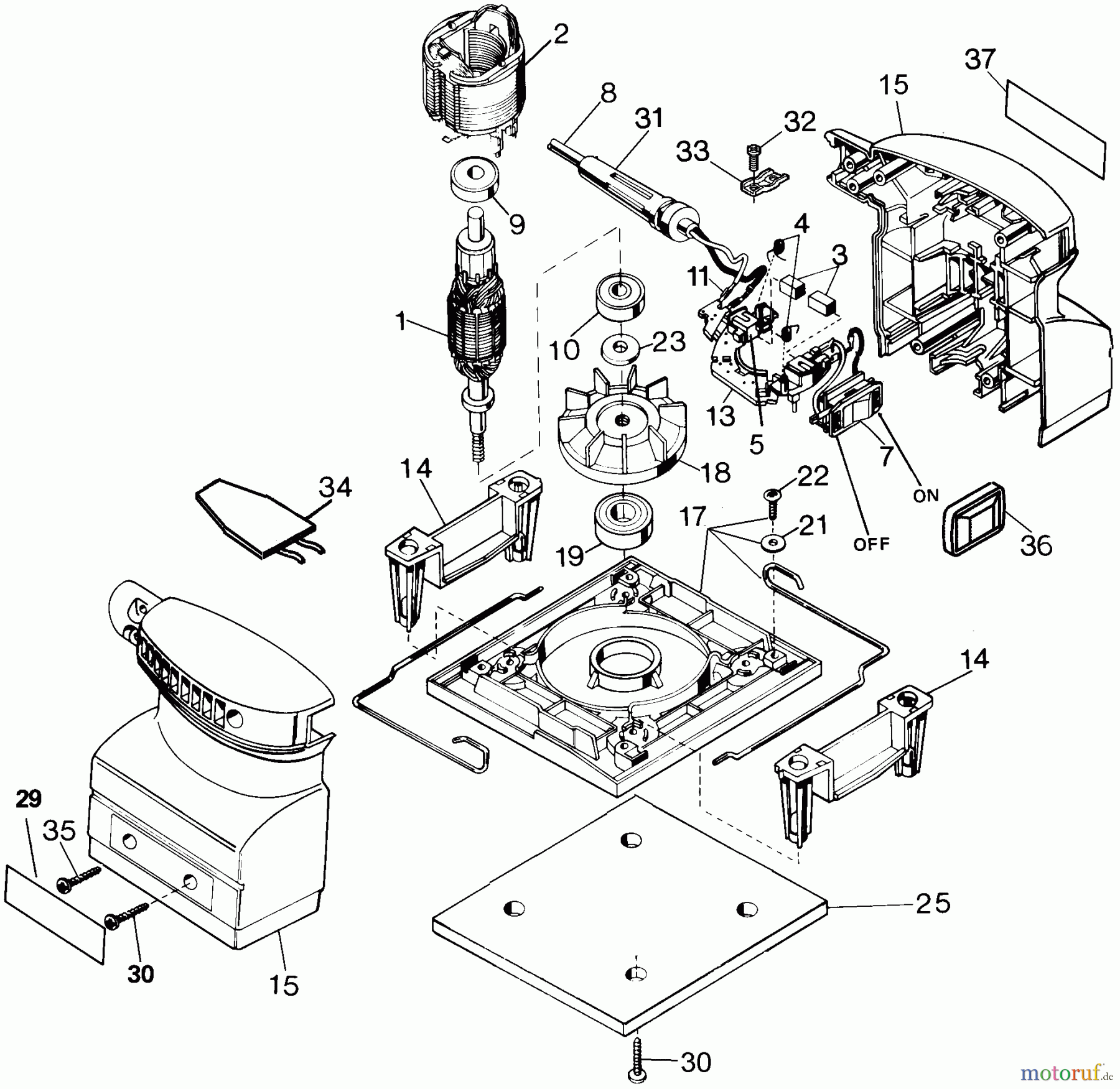 BLACK+DECKER INNENAUSSTATTUNG ABSCHLEIFGERÄT PALM SANDER (FRANCE) 7441-31 Seite 1