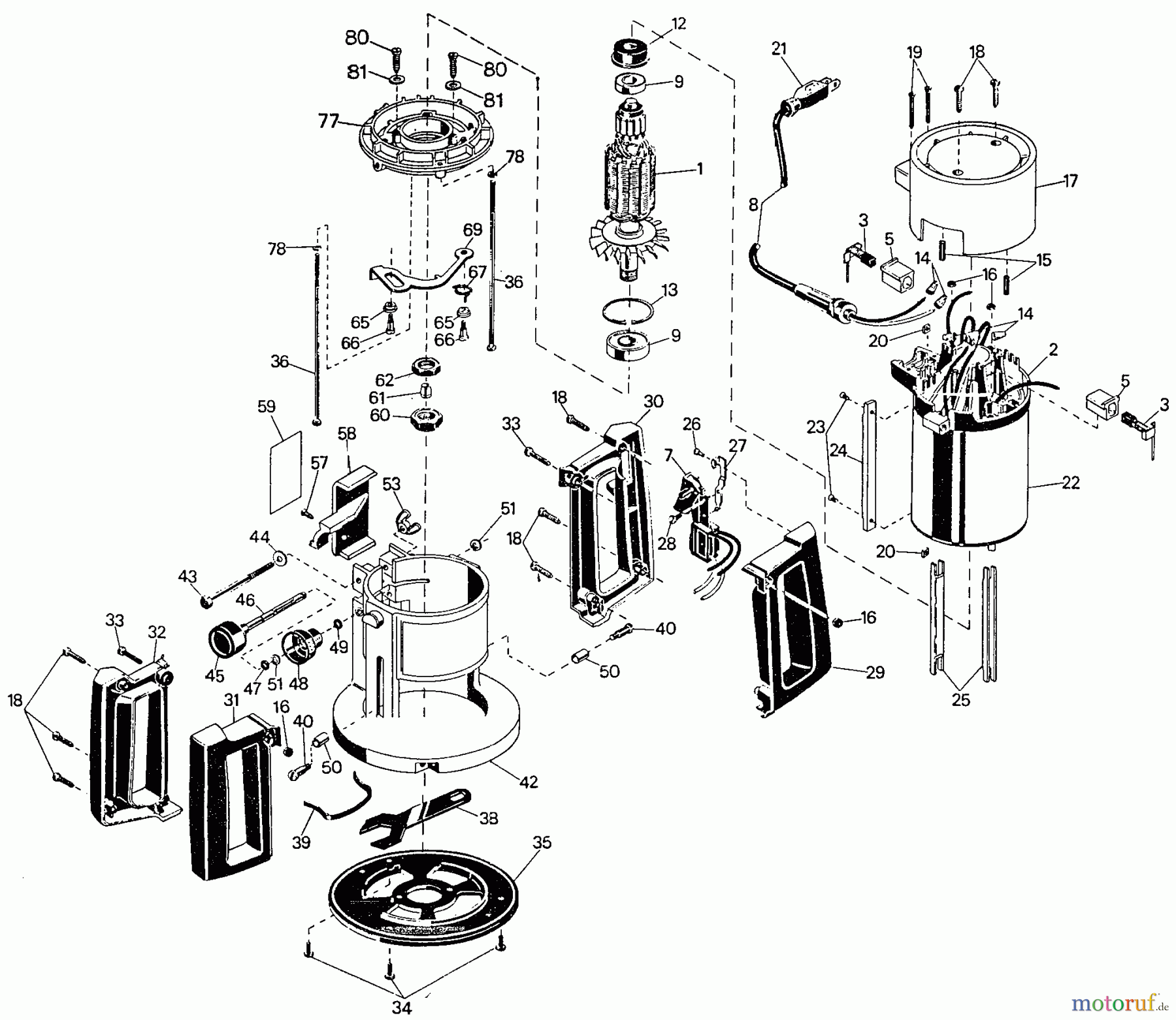BLACK+DECKER INNENAUSSTATTUNG OBERFRÄSEN, ABRICHTHOBELMASCHINEN UND FRÄSER 1-1/2 HP ROUTER 7613 Seite 1