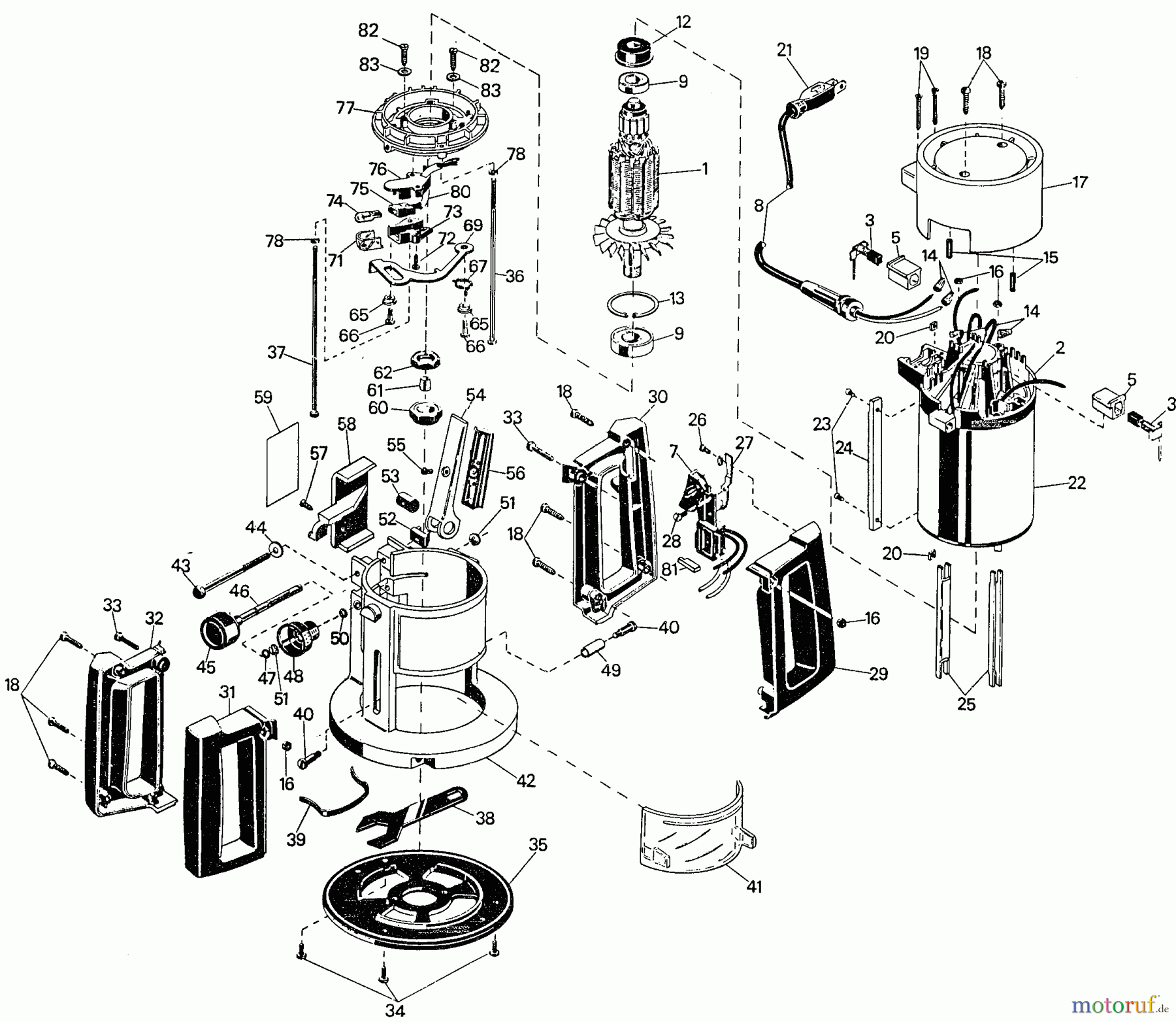 BLACK+DECKER INNENAUSSTATTUNG OBERFRÄSEN, ABRICHTHOBELMASCHINEN UND FRÄSER 1 1/4 HP ROUTER 7614 Seite 1