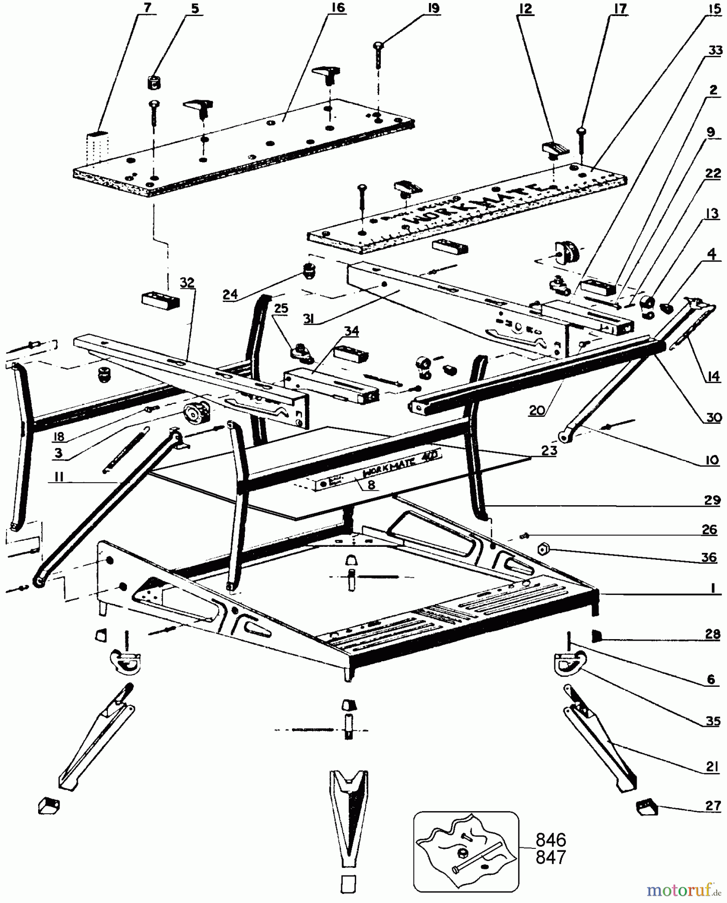 BLACK+DECKER INNENAUSSTATTUNG WERKBANK, SCHRAUBSTOCK, JOBBER, LEITERN WORKMATE 400 79-041 Seite 1
