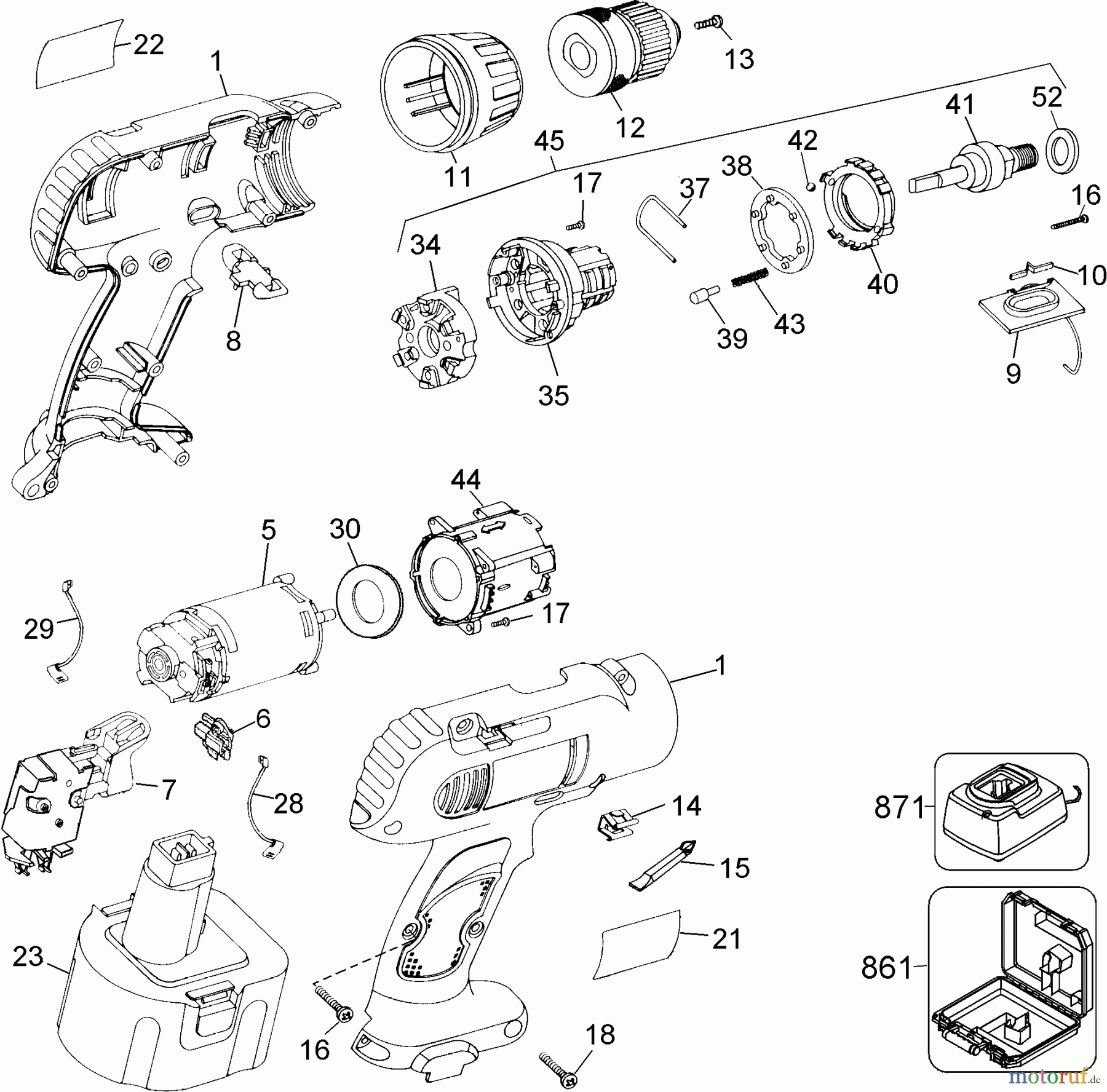 DEWALT Divers 14.4V DRILL/DRIVER DW990KQ-2 Seite 1