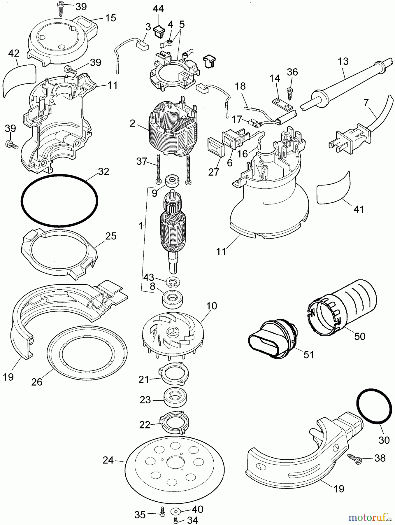  OEM Black und Decker Divers 5-INCH RO SANDER 27707 Seite 1