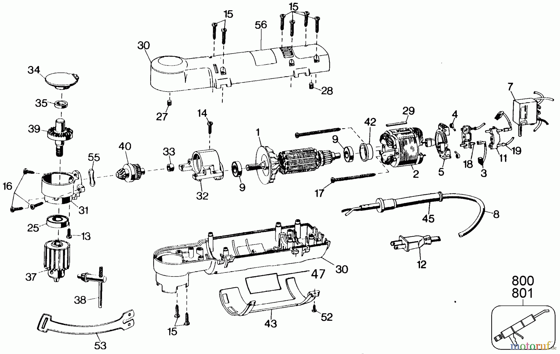 BLACK+DECKER INNENAUSSTATTUNG ZUBEHÖR, ANBAUGERÄTE & UNMOTORISIERT ET1210 3/8 R.A. DRILL 6926 Seite 1