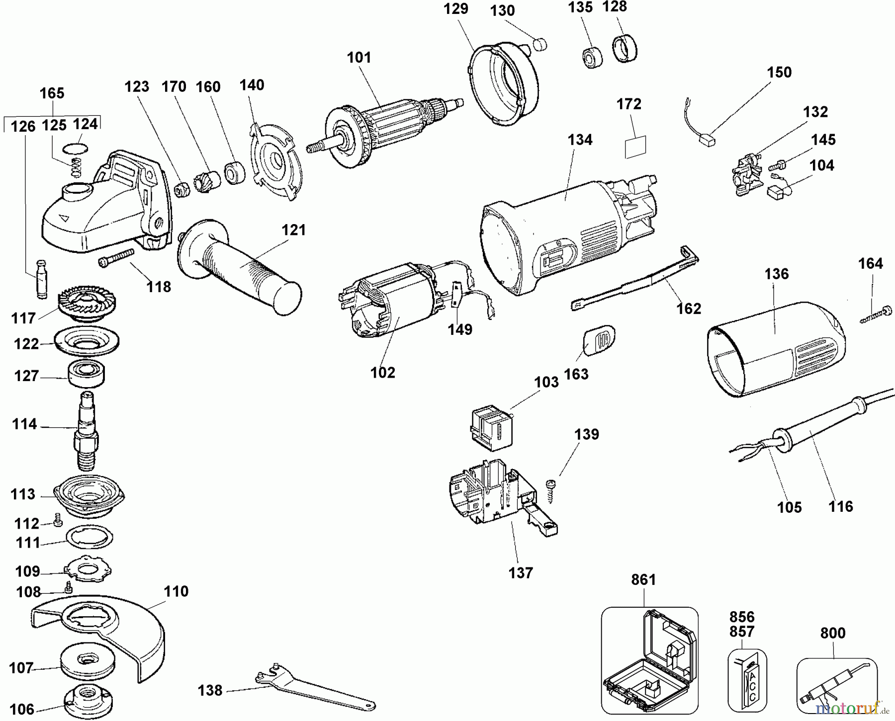  OEM Black und Decker Divers 4-1/2 RA GRINDER - SEARS 27703 Seite 1