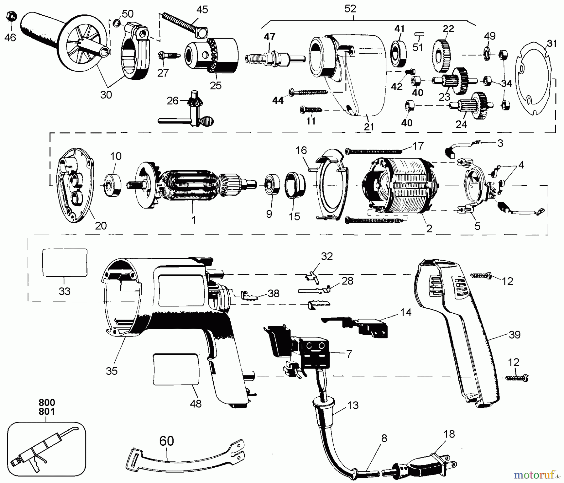 BLACK+DECKER INNENAUSSTATTUNG ZUBEHÖR, ANBAUGERÄTE & UNMOTORISIERT ET1250 1/2 H.D. DRILL 6928 Seite 1