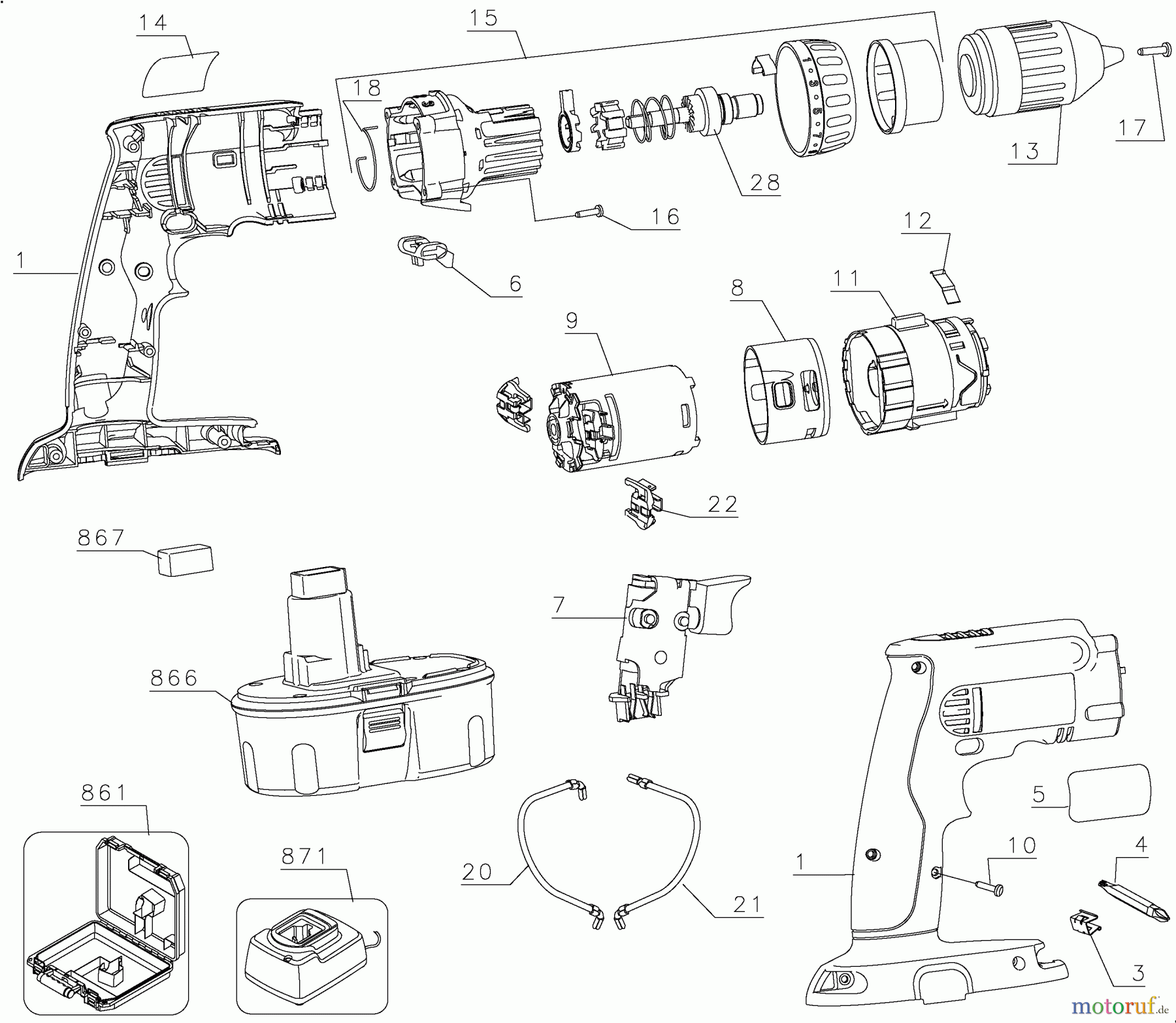 DEWALT Divers 14.4V HAMMERDRILL/DRILL/D DW985K-2 Seite 1