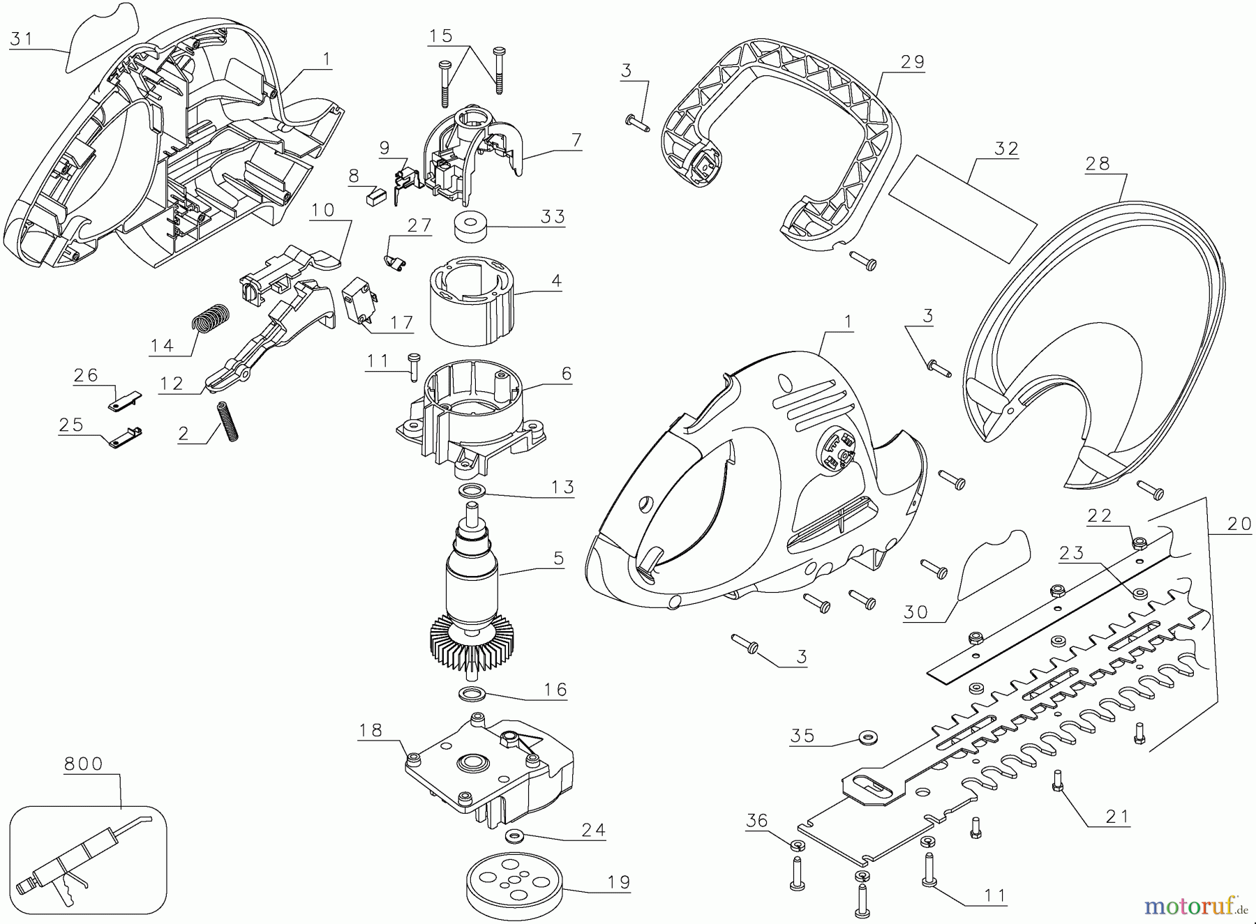 BLACK+DECKER Divers 17 HEDGE TRIMMER TR1700 Seite 1