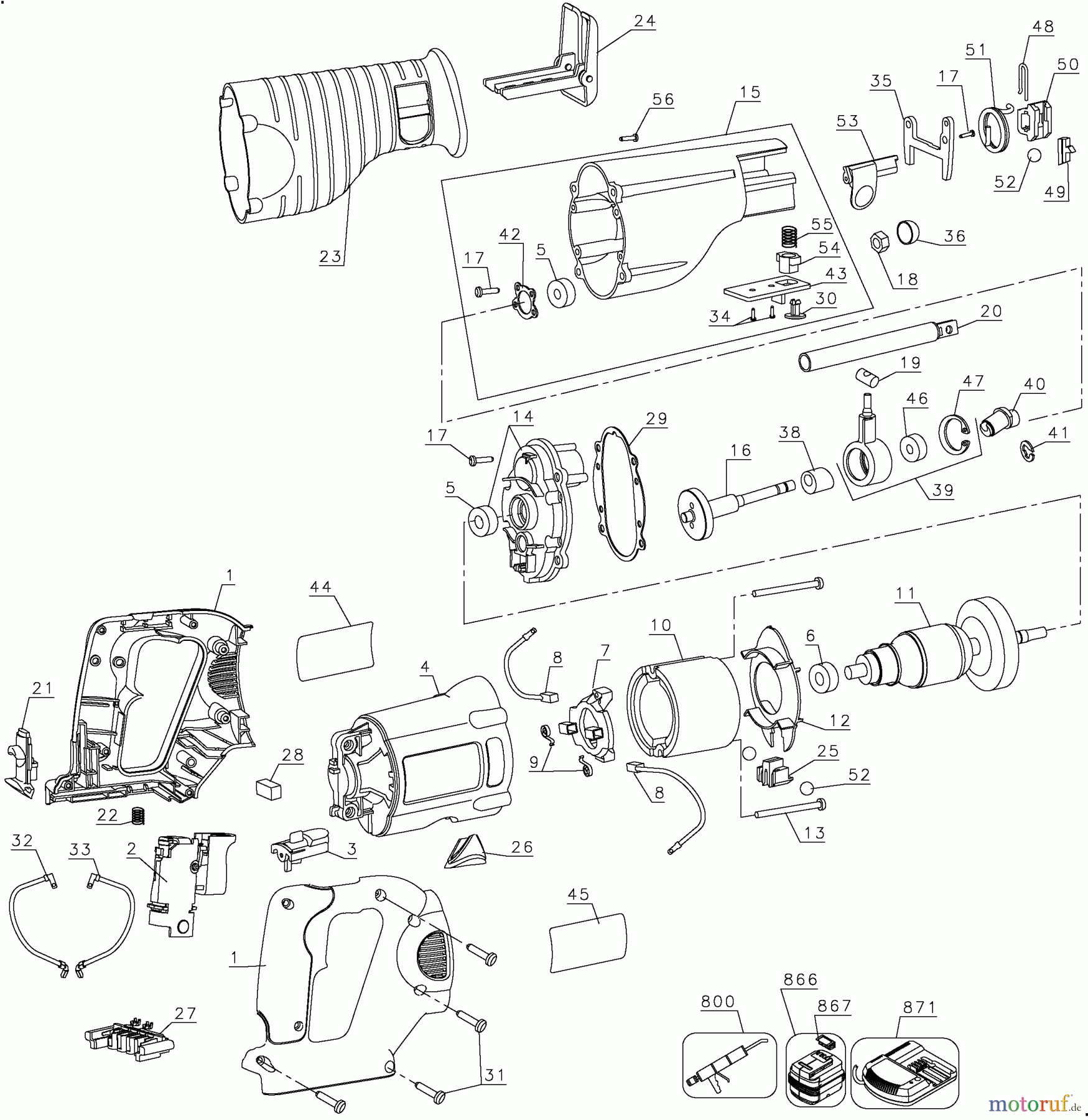 DEWALT Divers AKKU SÄBELSÄGE DW008K Seite 1
