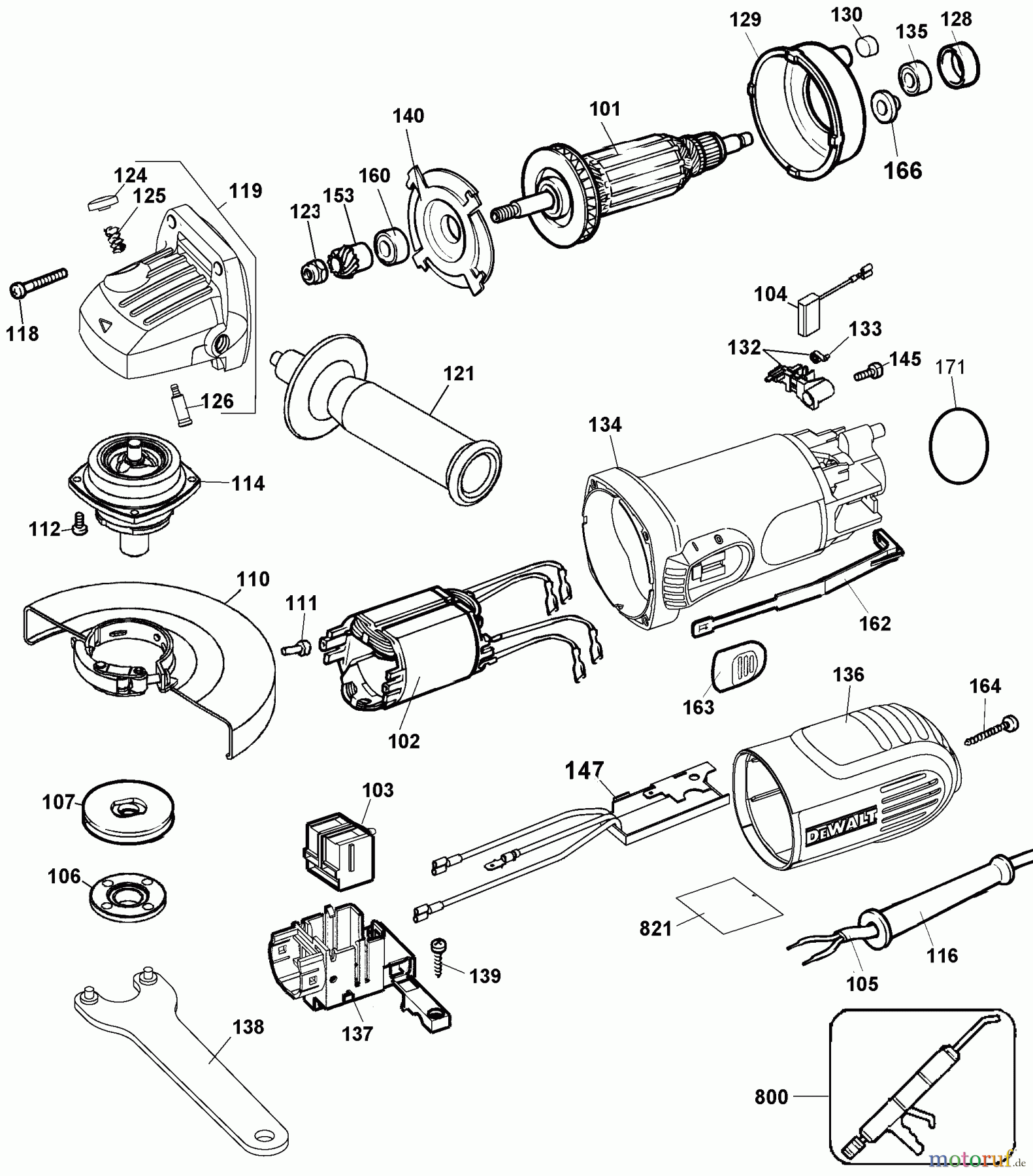  DEWALT METALLBEARBEITUNG WINKELSCHLEIFER 100-125MM KLEINER WINKELSCHLEIFER D28155 Seite 1