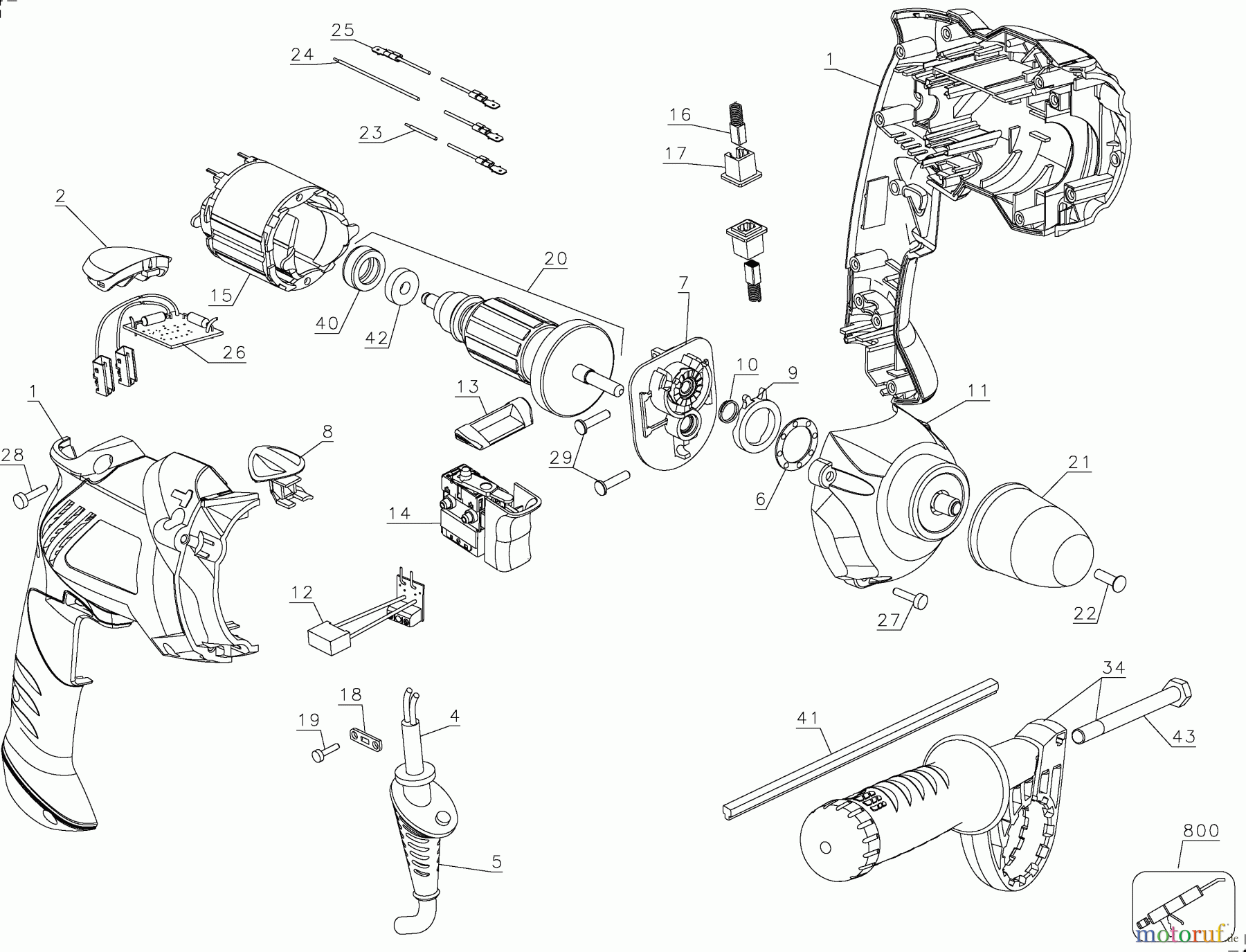 BLACK+DECKER Divers 730W DRILL KR70K Seite 1