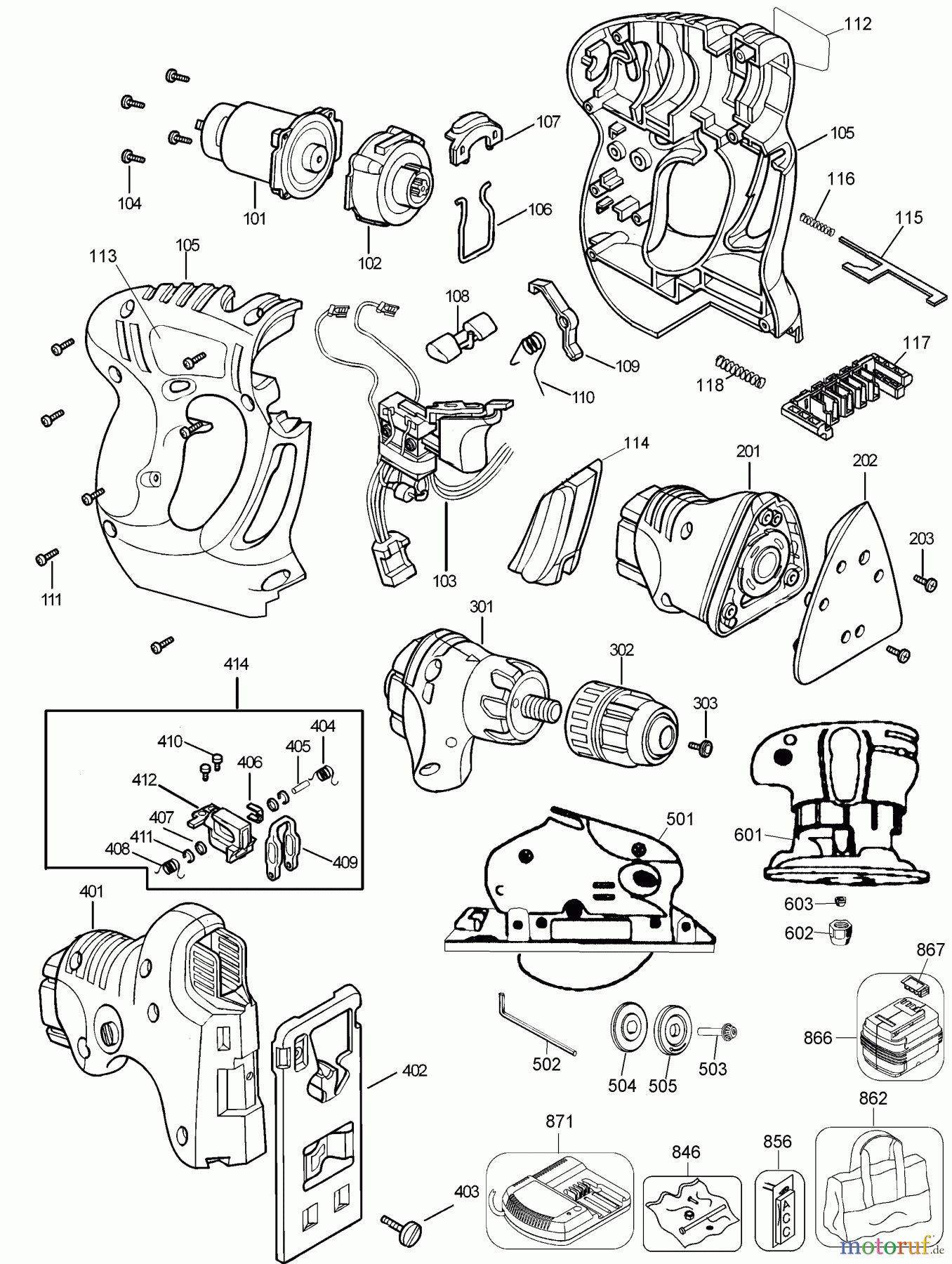  BLACK+DECKER INNENAUSSTATTUNG BOHRER 14.4V MULTI-TOOL MT1405B-2 Seite 1