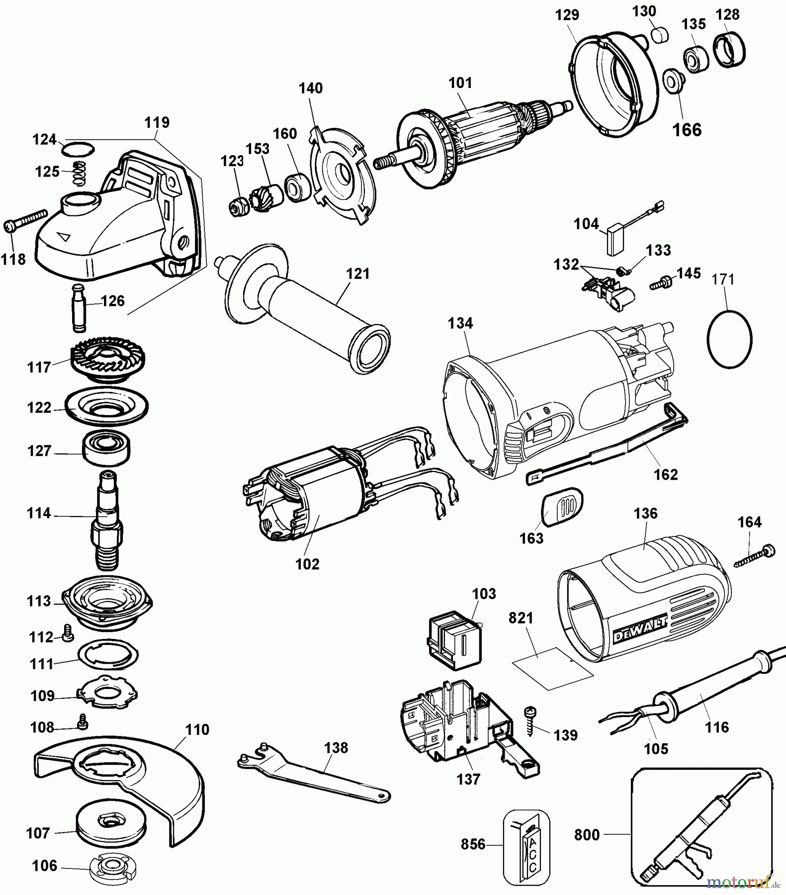  DEWALT METALLBEARBEITUNG WINKELSCHLEIFER 100-125MM KLEINER WINKELSCHLEIFER D28108 Seite 1