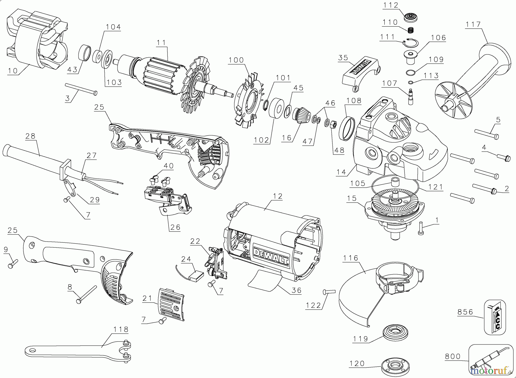  DEWALT Divers 6500RPM LAG D28496M Seite 1