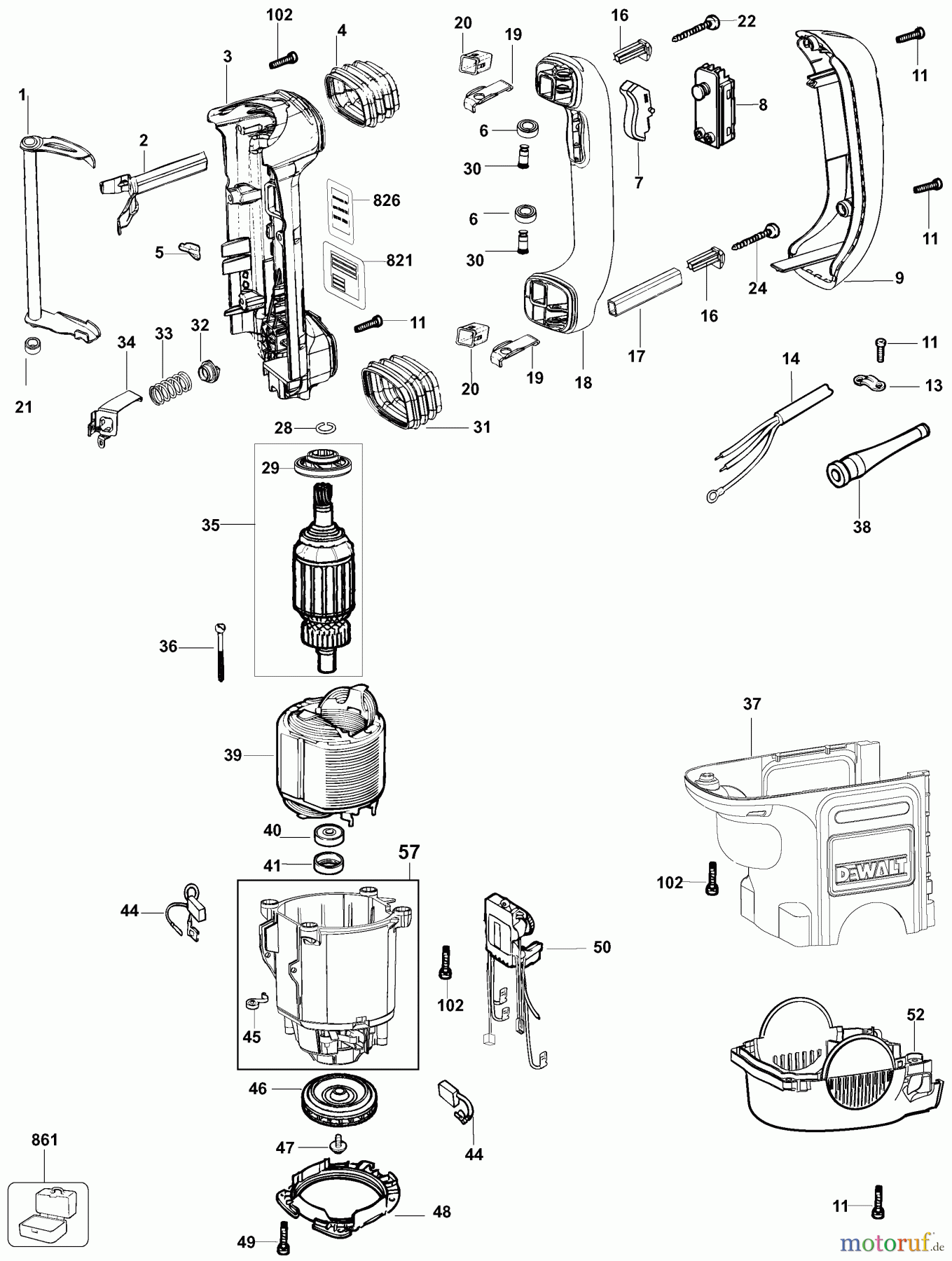  DEWALT Bohrhämmer Meisselhämmer MEISSELHAMMER D25840K Seite 1