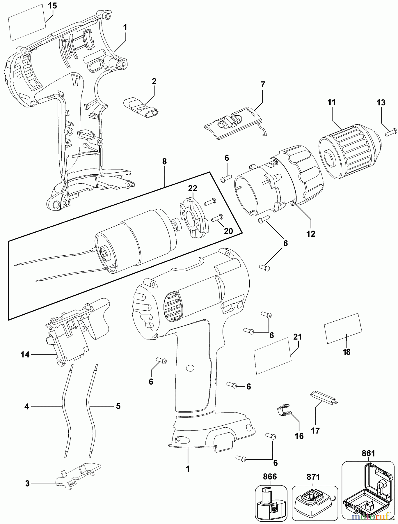  DEWALT Divers 9.6V CordlessDRill Driver DC750KA Seite 1