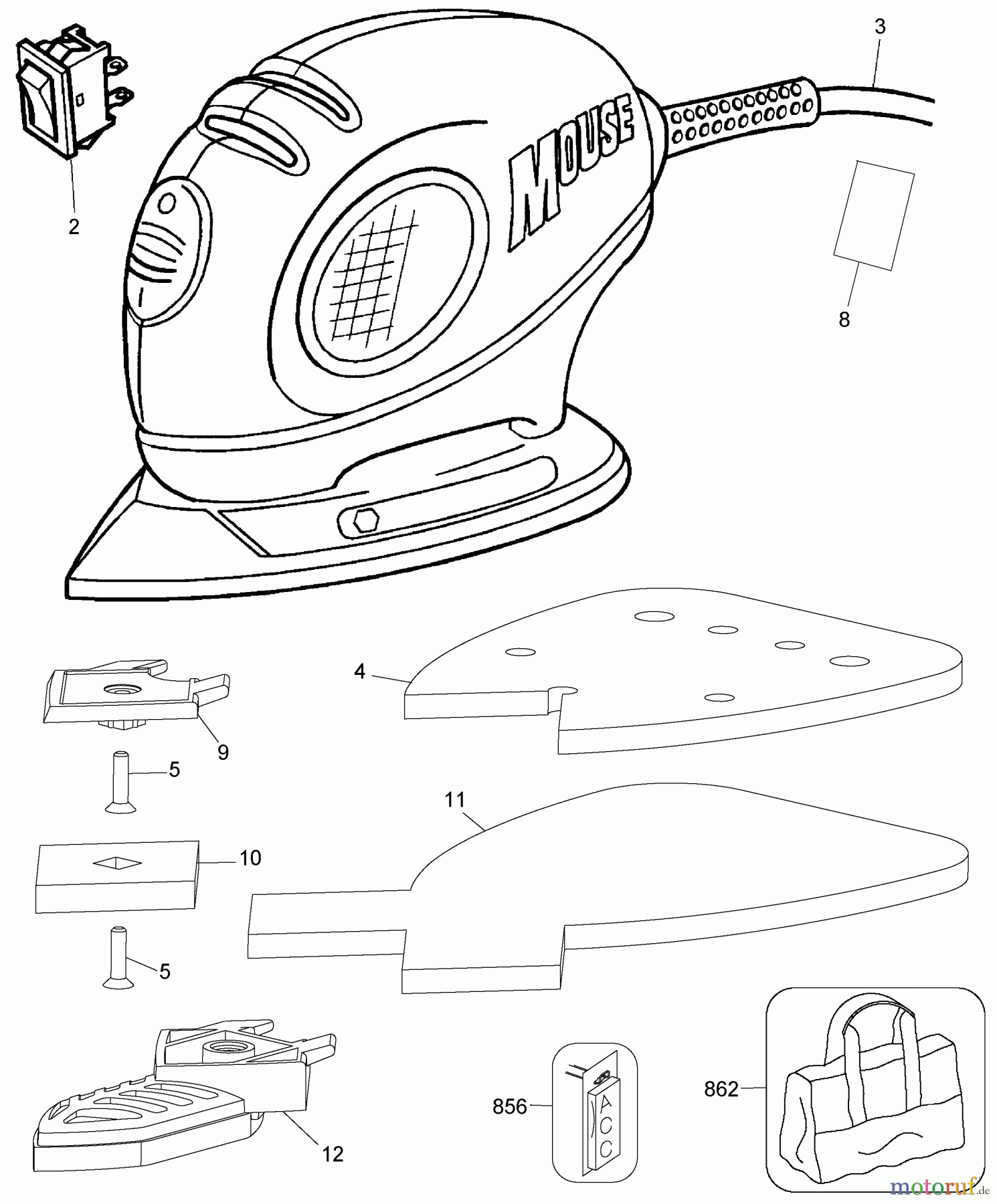BLACK+DECKER PROFESSIONELL ABSCHLEIFGERÄT MOUSE SANDER MS500CB Seite 1
