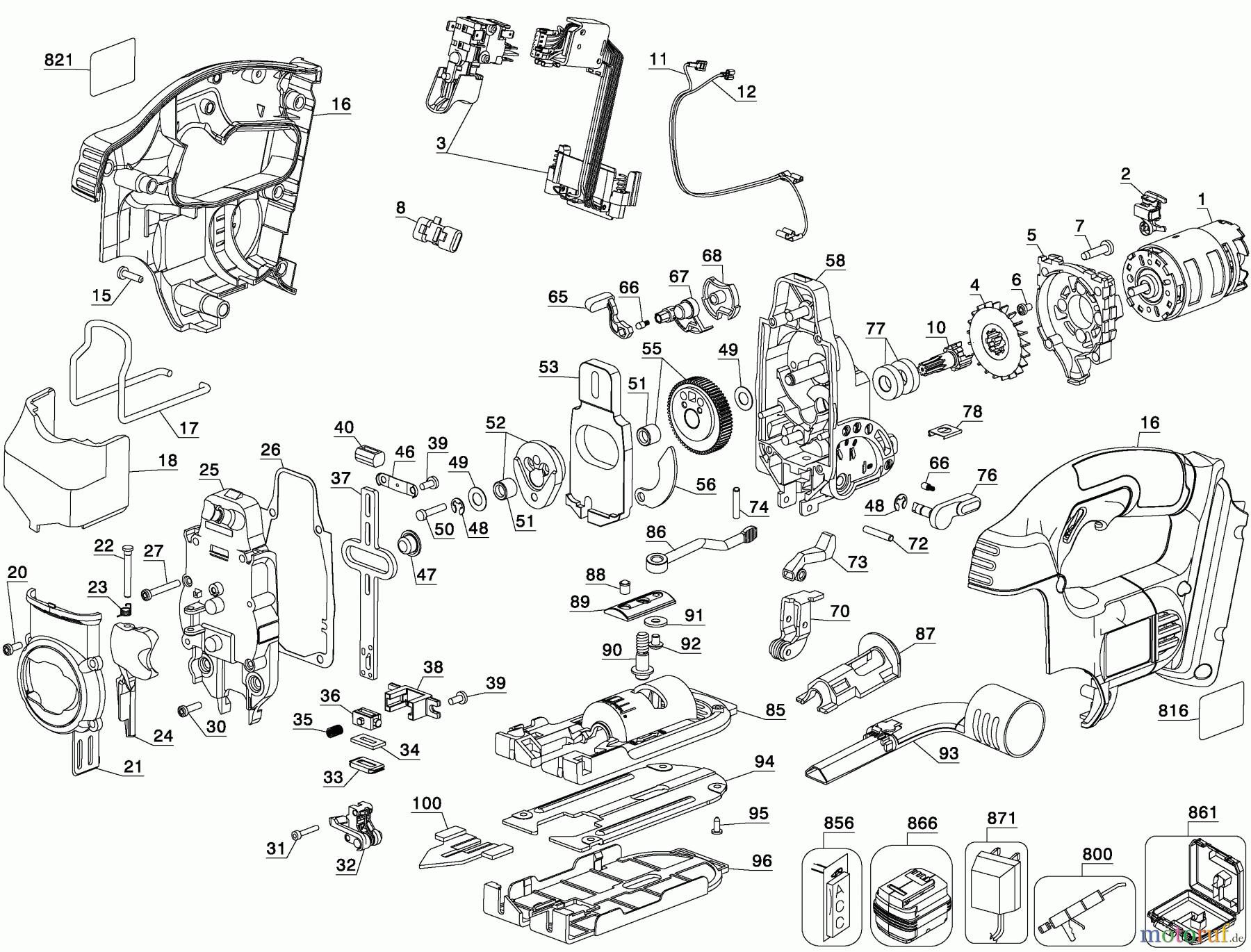 DEWALT Divers 28V Li-lon Bare Jigsaw DC318N Seite 1