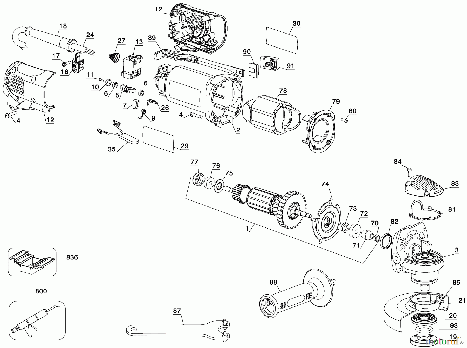 DEWALT Divers 115MM SMALL ANGLE GRINDER D28111KD Seite 1