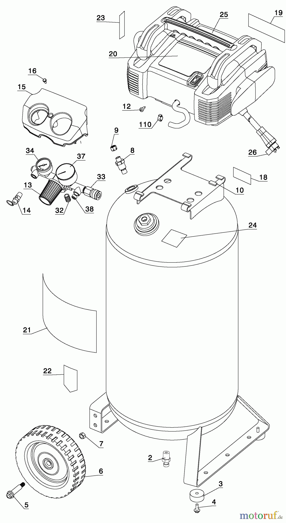  PORTER CABLE Divers 17G 150PSI COMPRESSR C6001 Seite 1