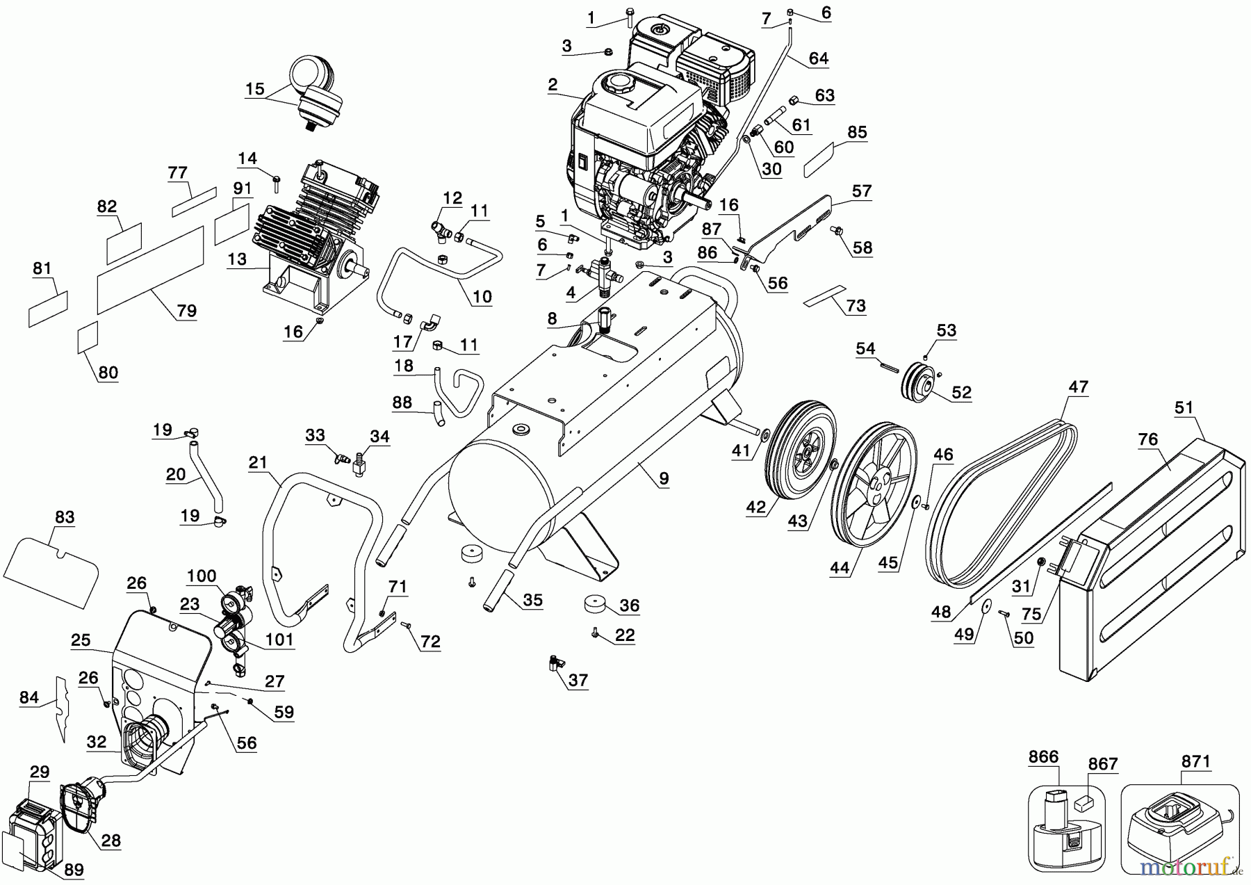 DEWALT SCHNURLOS-SONSTIGES 9HP 17G COMPRESSOR D55695 Seite 4