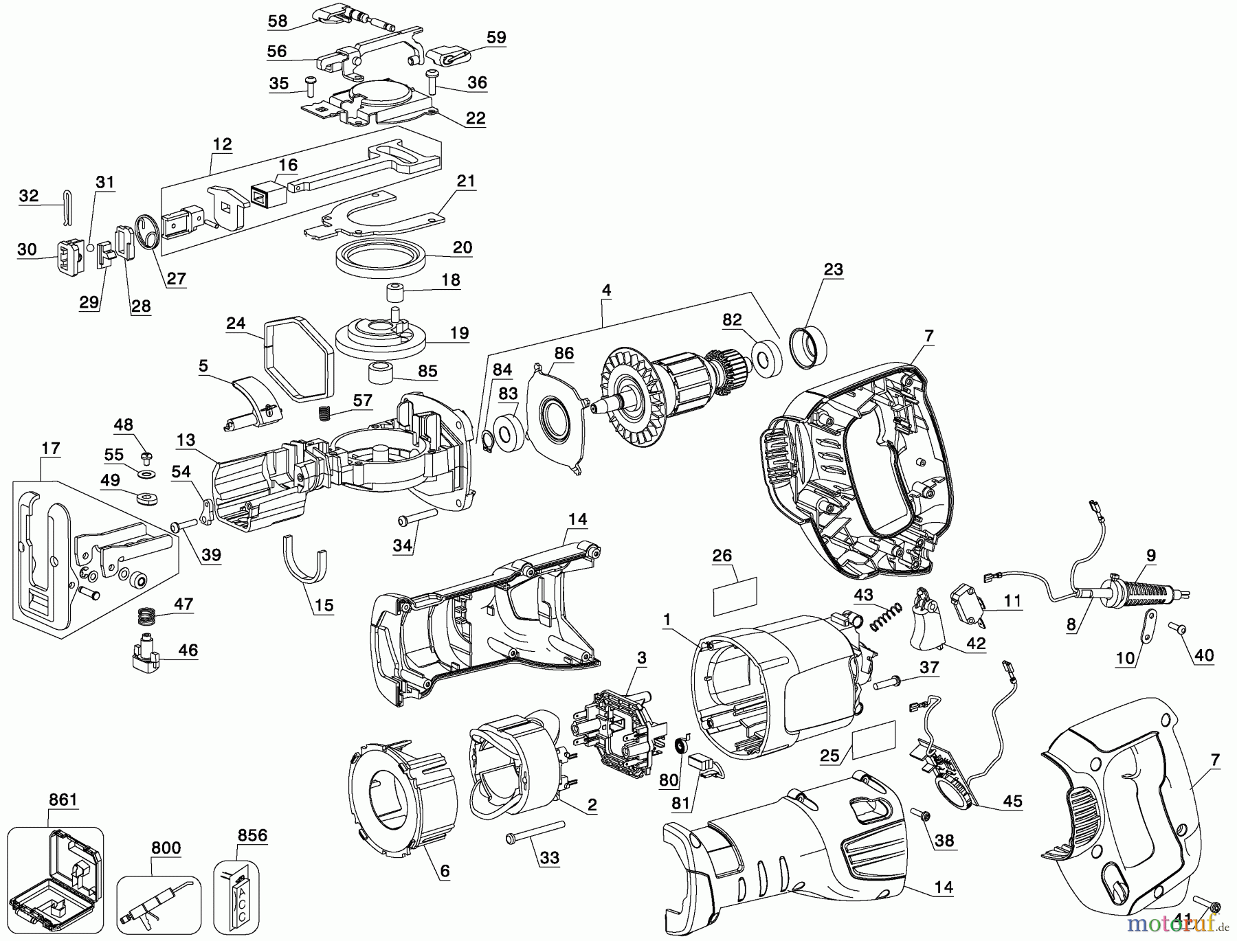 PORTER CABLE Divers ORBITAL RECIP SAW PC850RSOK Seite 1