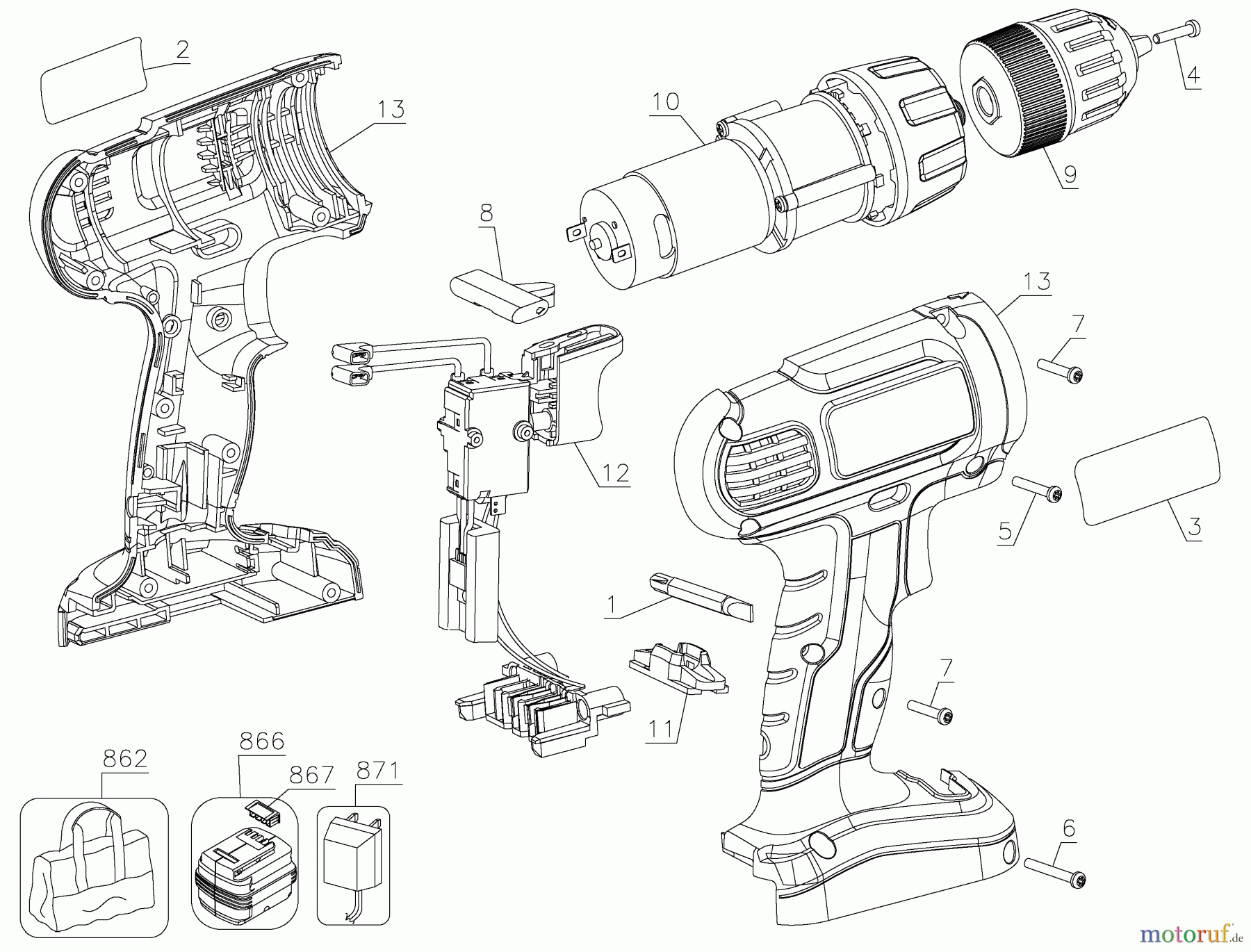 BLACK+DECKER Divers 18.0V EPP DRILL-1 BATTERY GC181K Seite 1