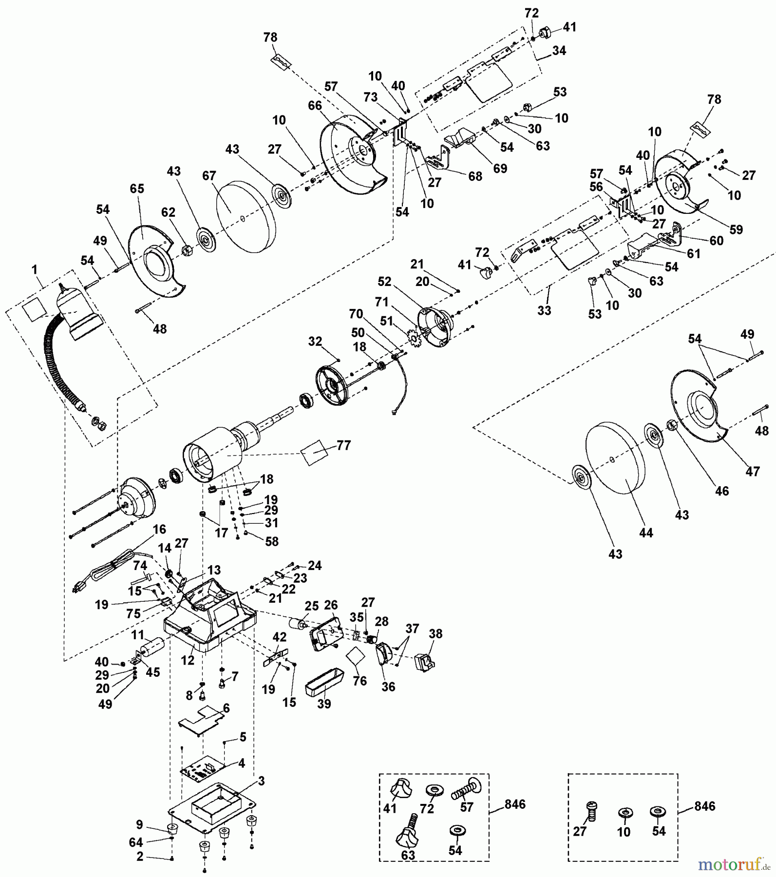 PORTER CABLE Divers TISCHSCHLEIFMASCHINE PCB525BG Seite 1