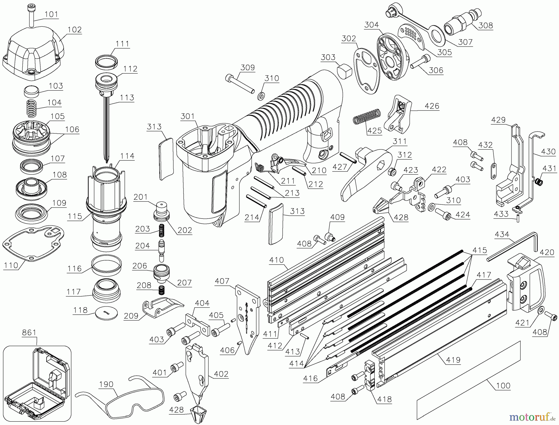  PORTER CABLE CORDLESS NAILERS/STAPLERS PIN NAGLER PIN138R Seite 1