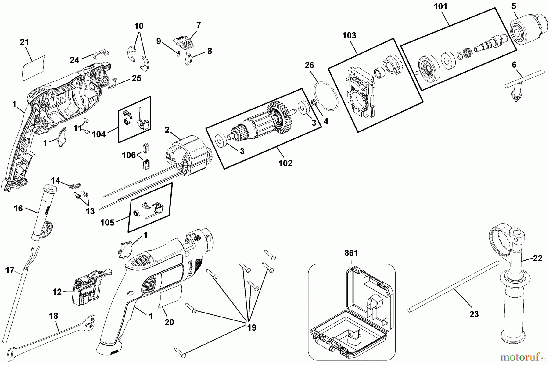  DEWALT Bohrhämmer Meisselhämmer 1/2 HAMMER DRILL DWD024K Seite 1