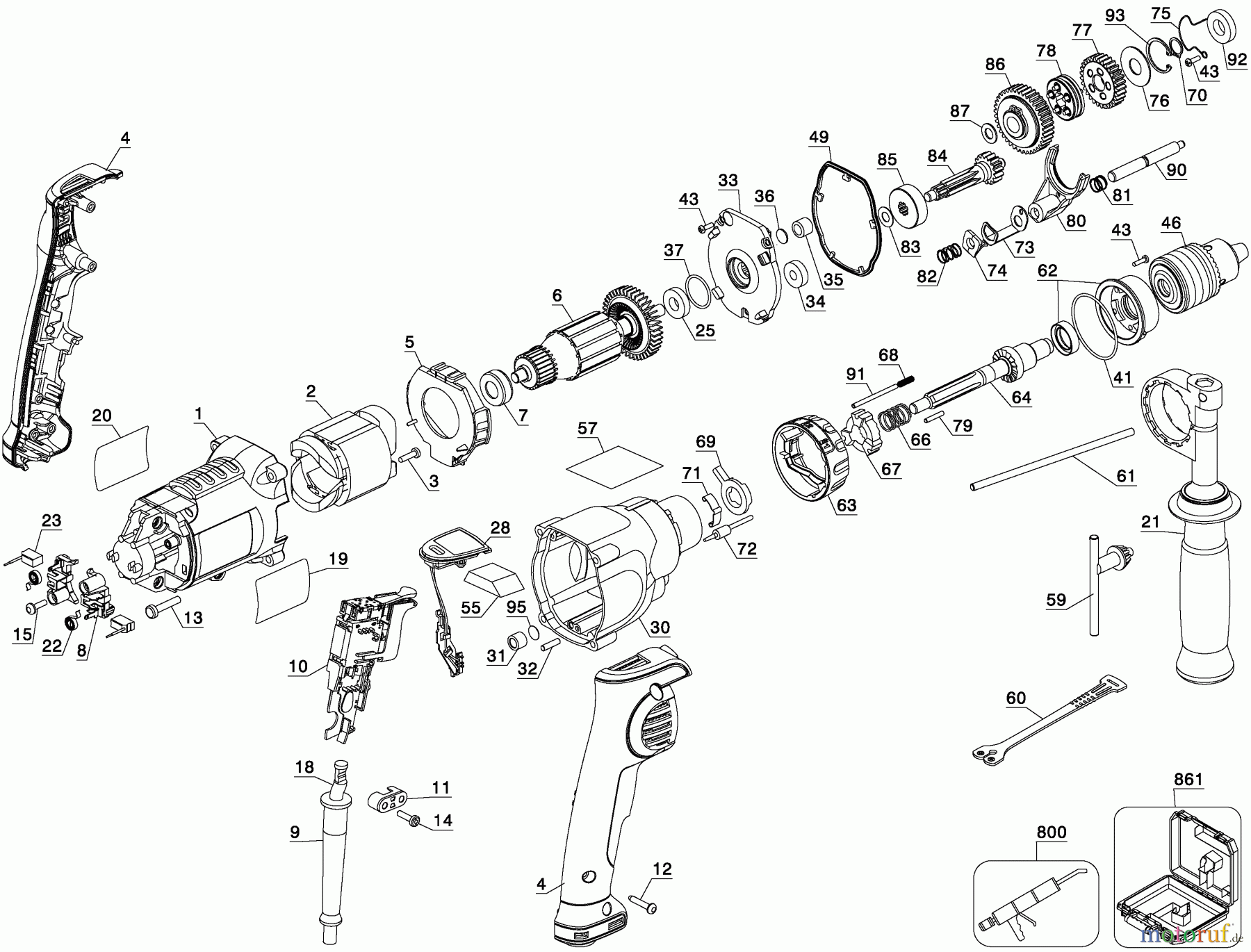 DEWALT Bohrmaschinen Bohrmaschinen 1100W Bohrmaschine D21570K Seite 1