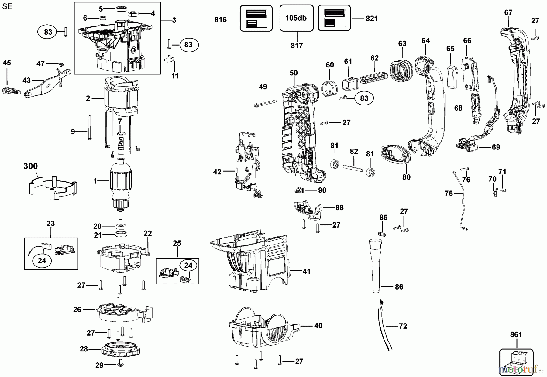  DEWALT Bohrhämmer Bohrhämmer SDS-MAX DREHHAMMER D25651K Seite 1