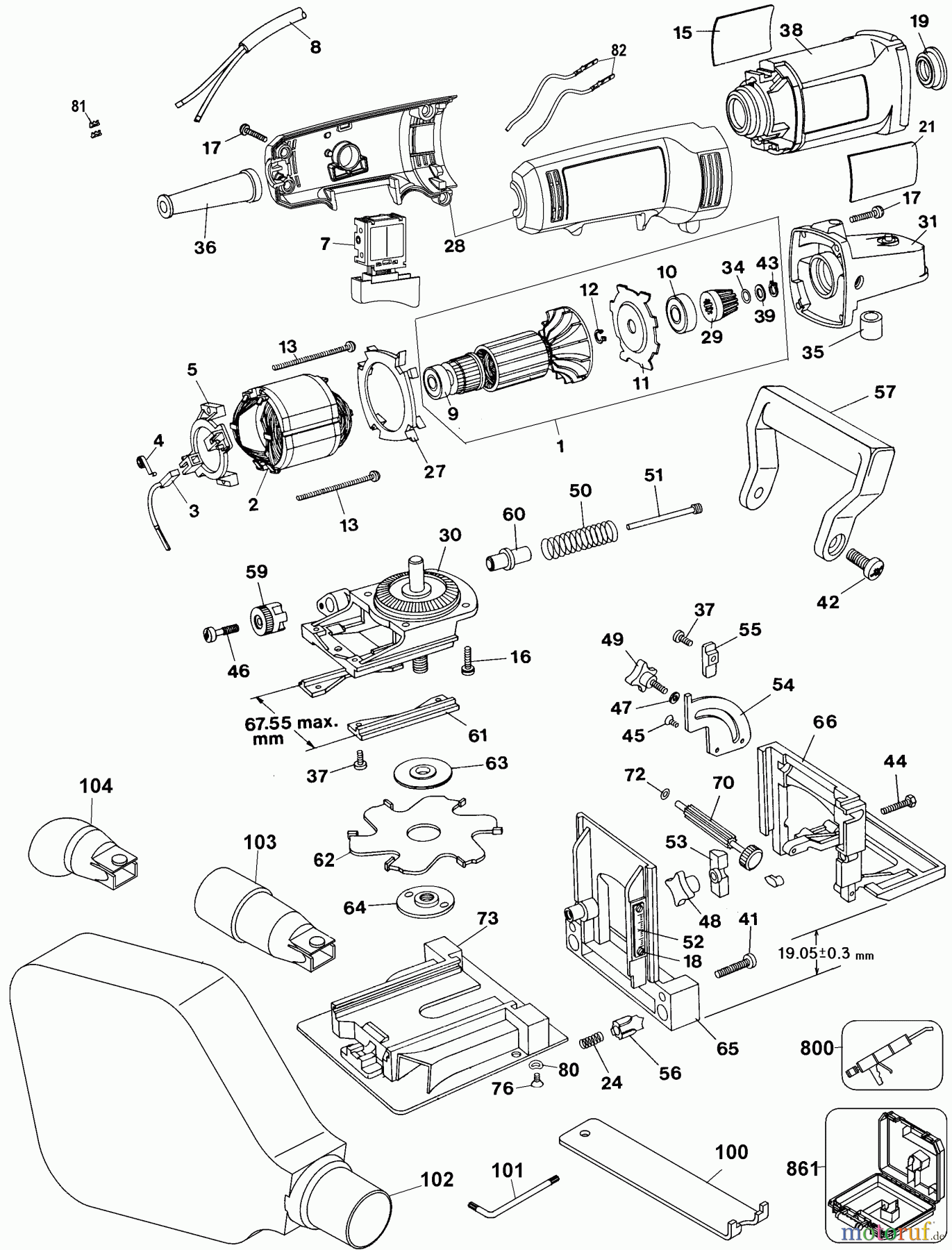 DEWALT HOLZARBEITEN ABRICHTHOBELMASCHINEN ANSCHLUSSFALZMASCH. DW682KR Seite 1