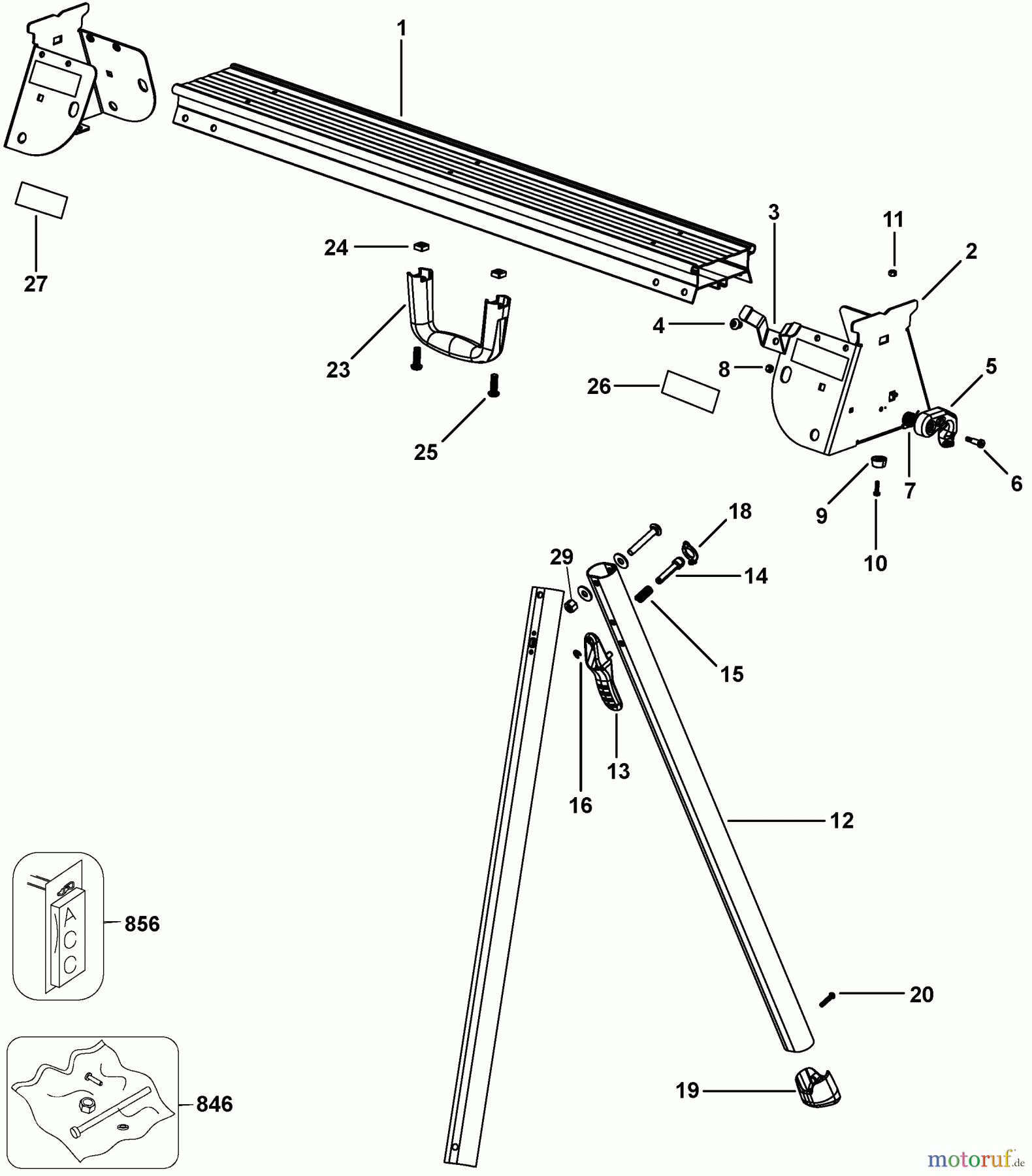 DEWALT ANBAUTEILE & ZUBEHÖR LEG STANDS BEINSTÄNDER DWX725R Seite 1