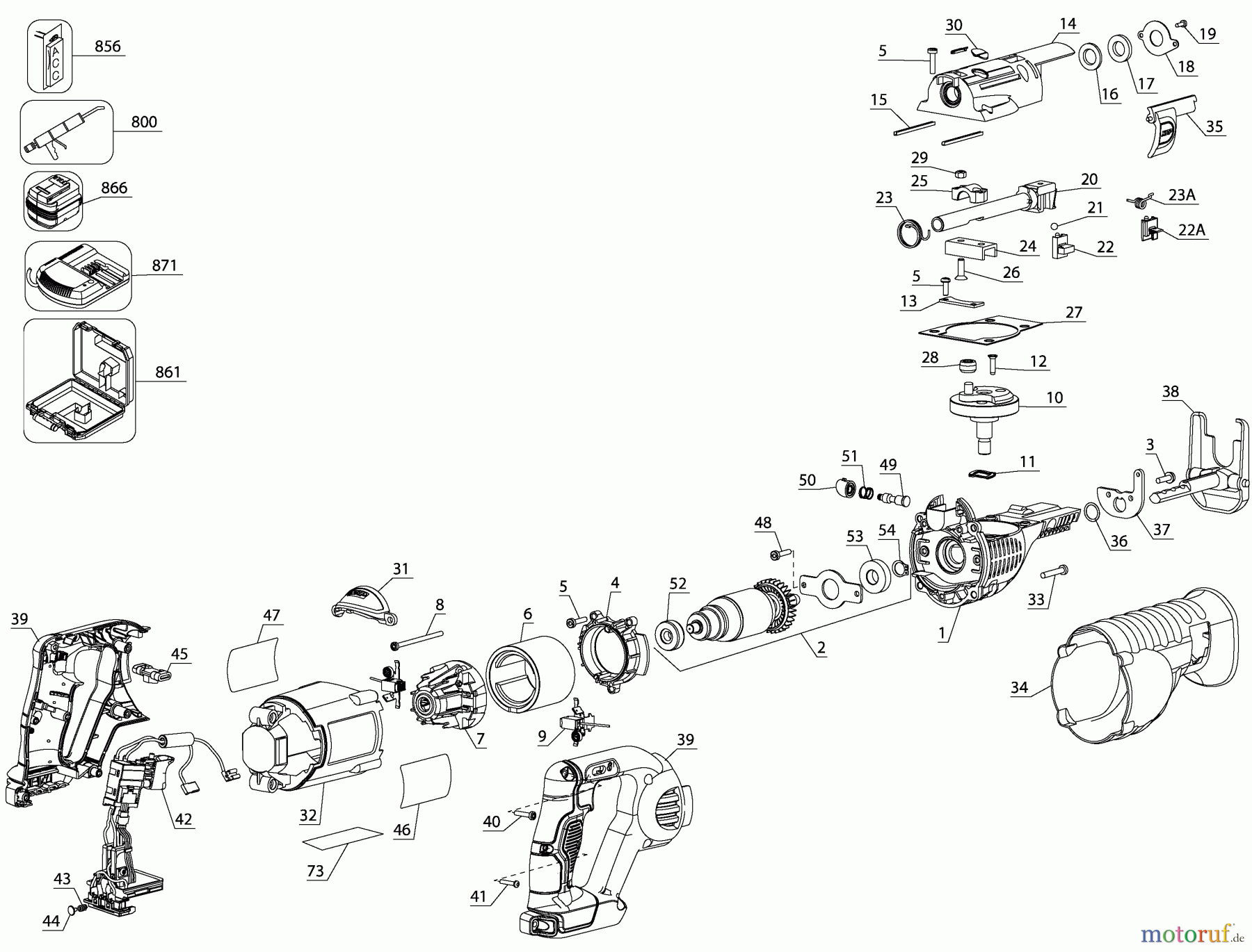 DEWALT Divers 14.4V RECIP SAW BARE, MUL DCS320N Seite 1
