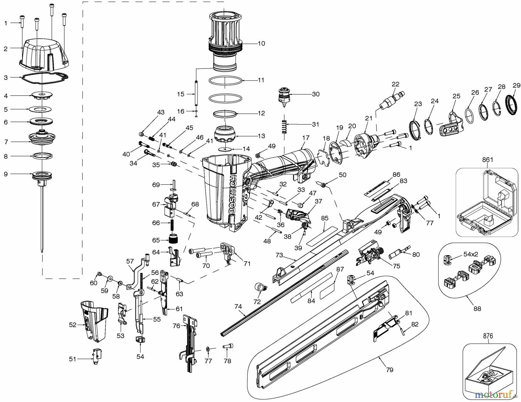  BOSTITCH NAILERS STAUCHKOPF-NAGLER N62FNB Seite 1